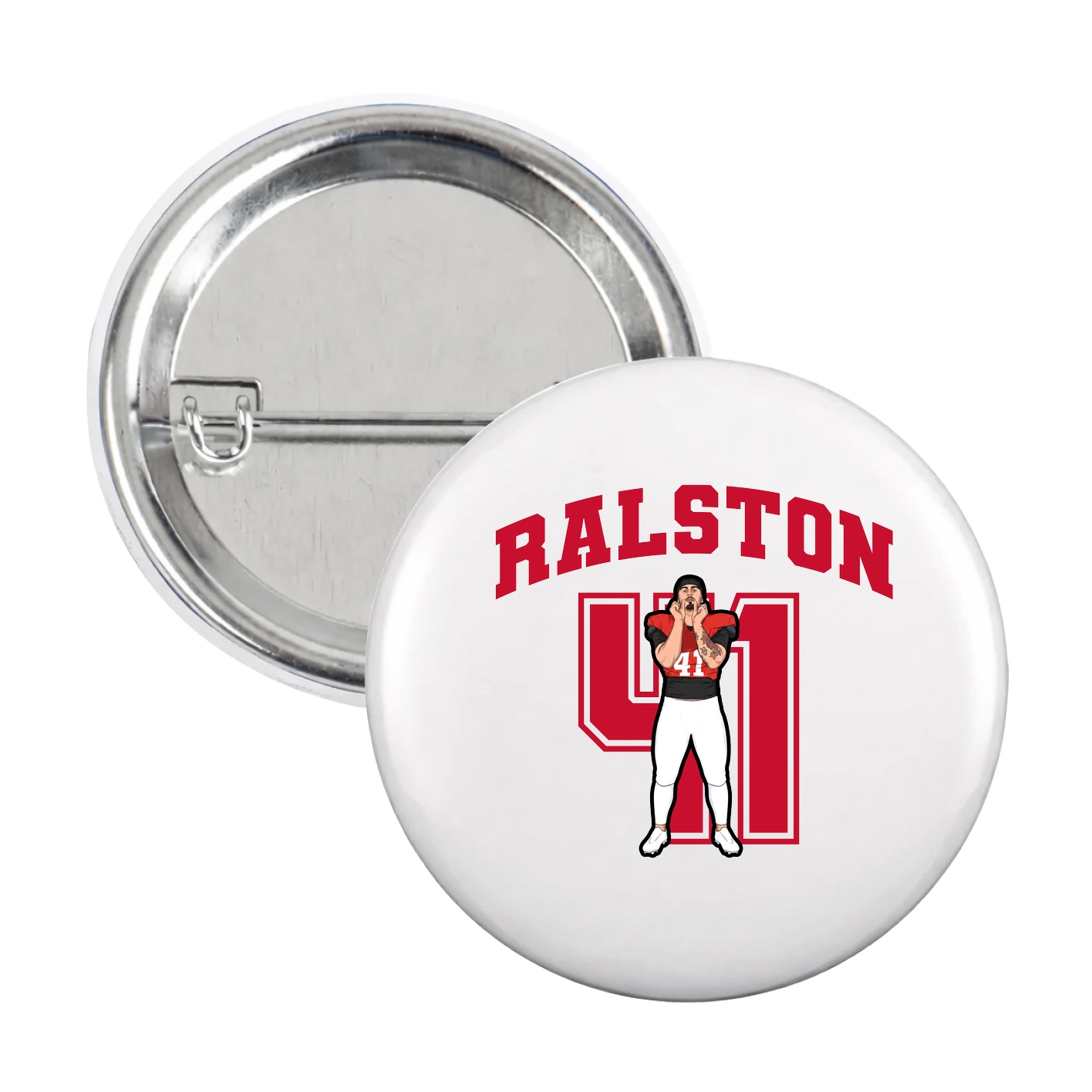 Game Day Button — Number in White