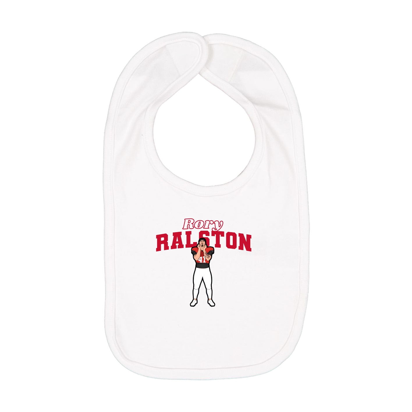 Infant Bib — Name Arch in White