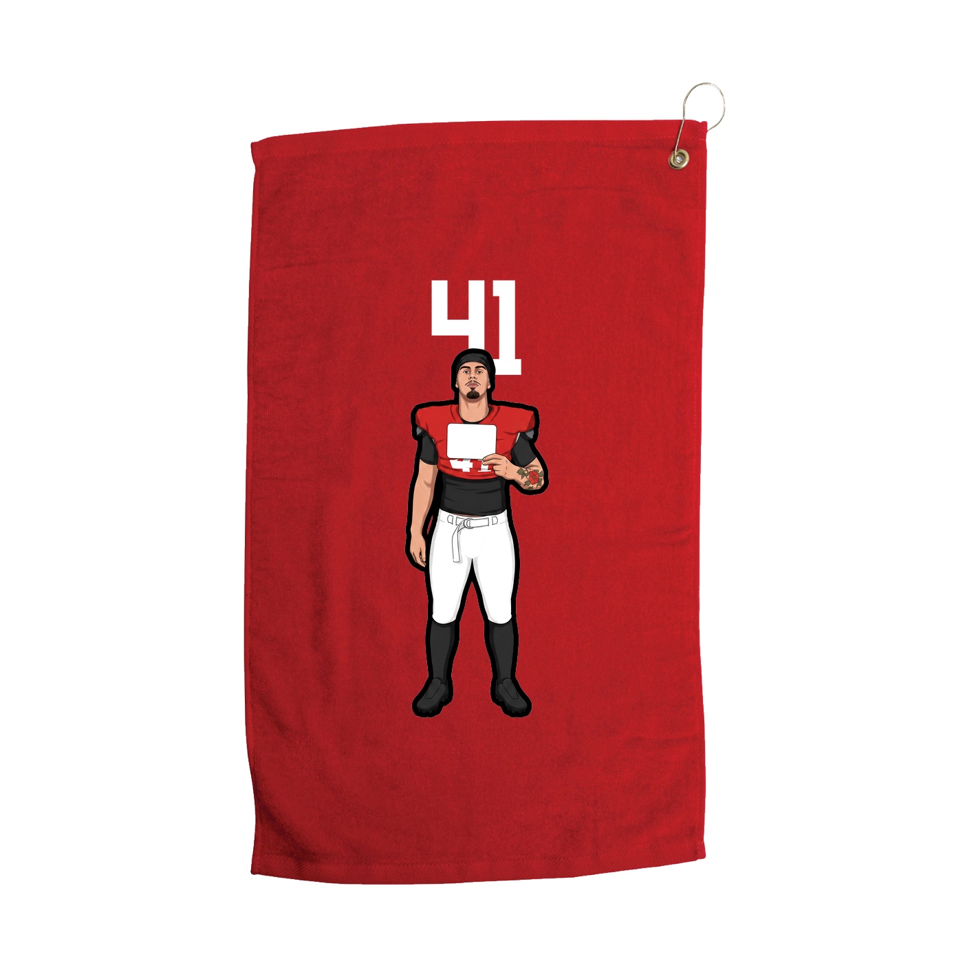 Golf Towel — Number Top in Red