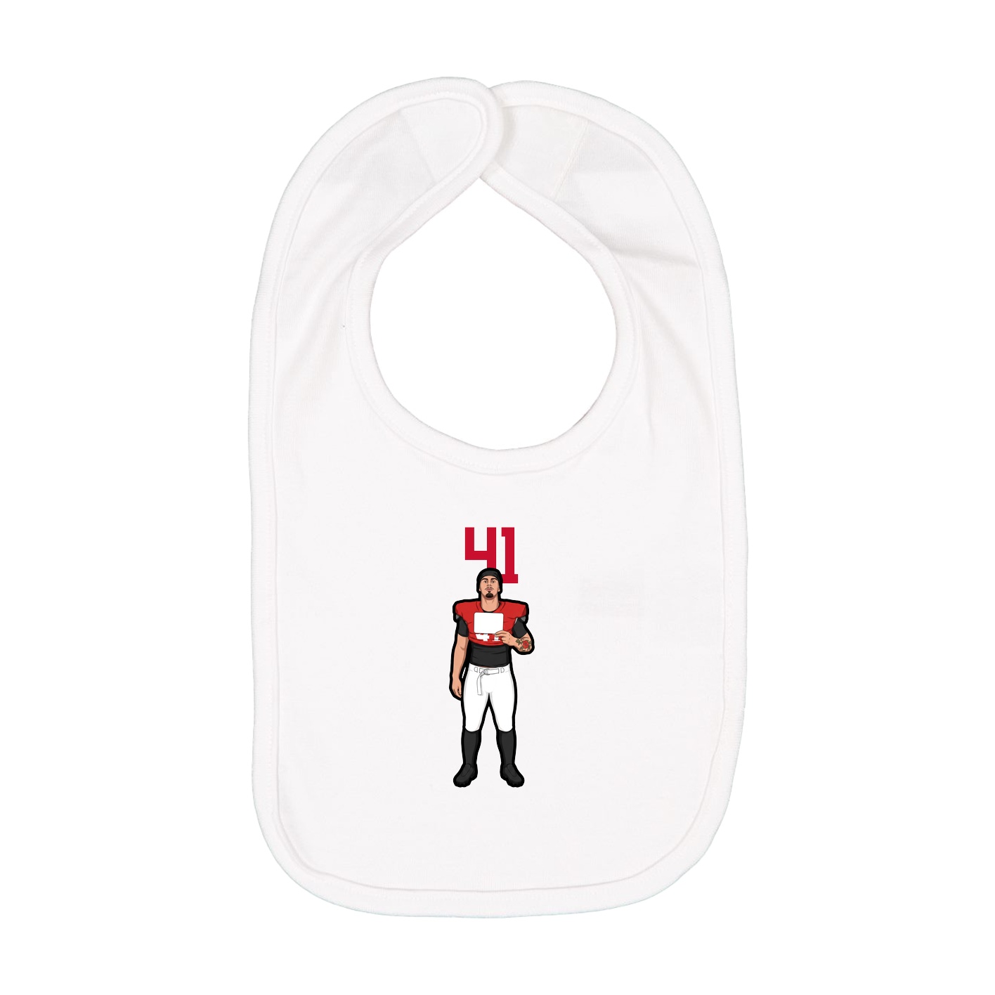 Infant Bib — Number Top in White