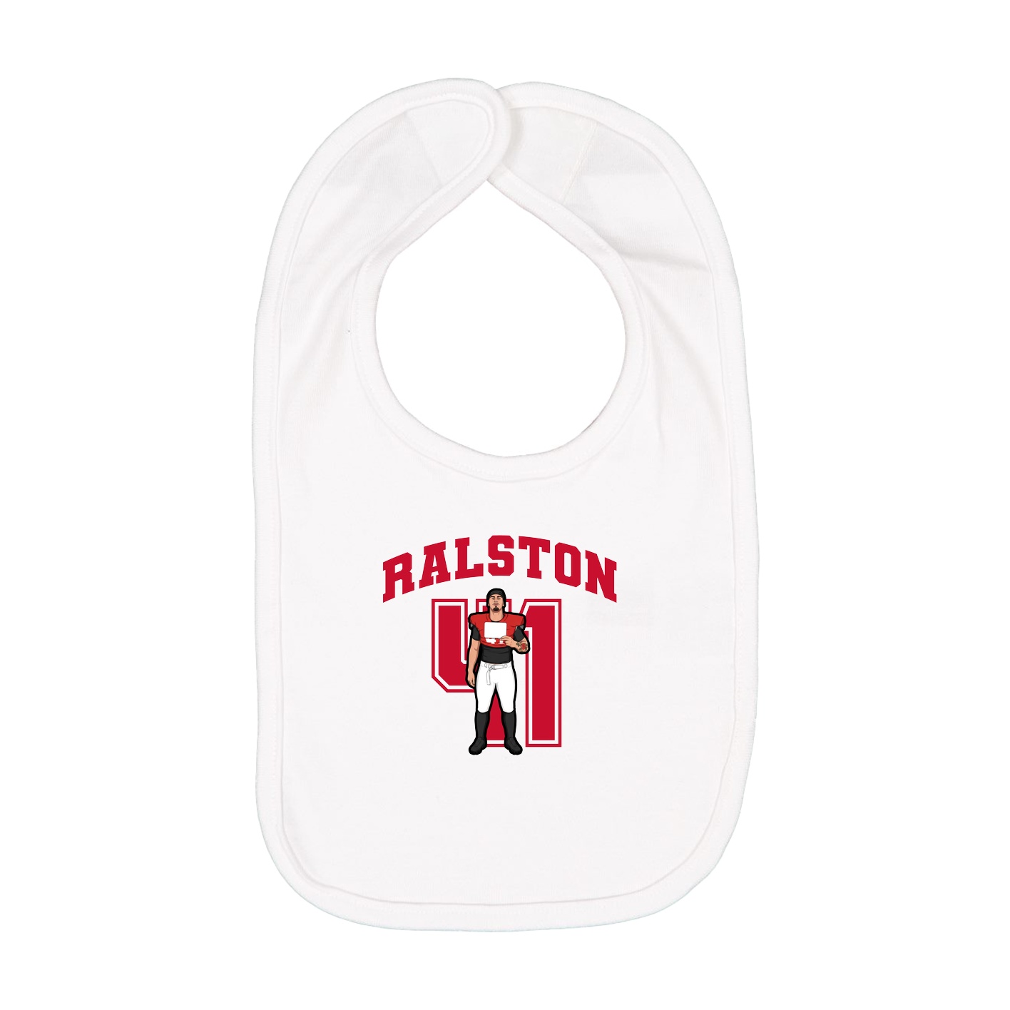 Infant Bib — Number in White