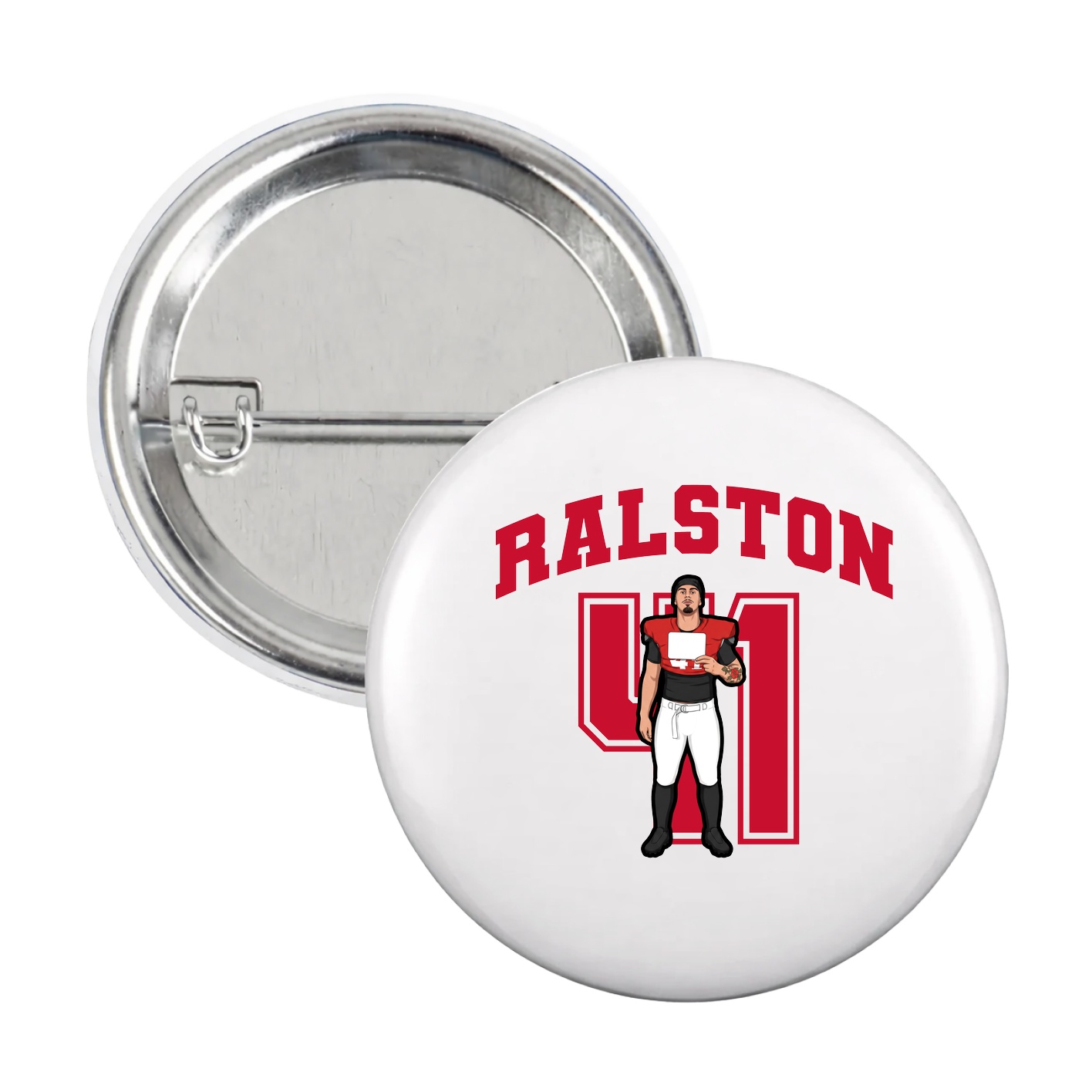 Game Day Button — Number in White
