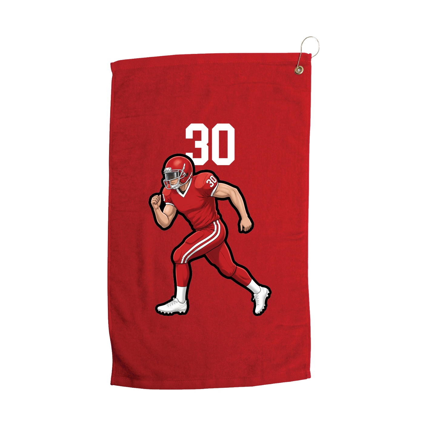 Golf Towel — Number Top in Red