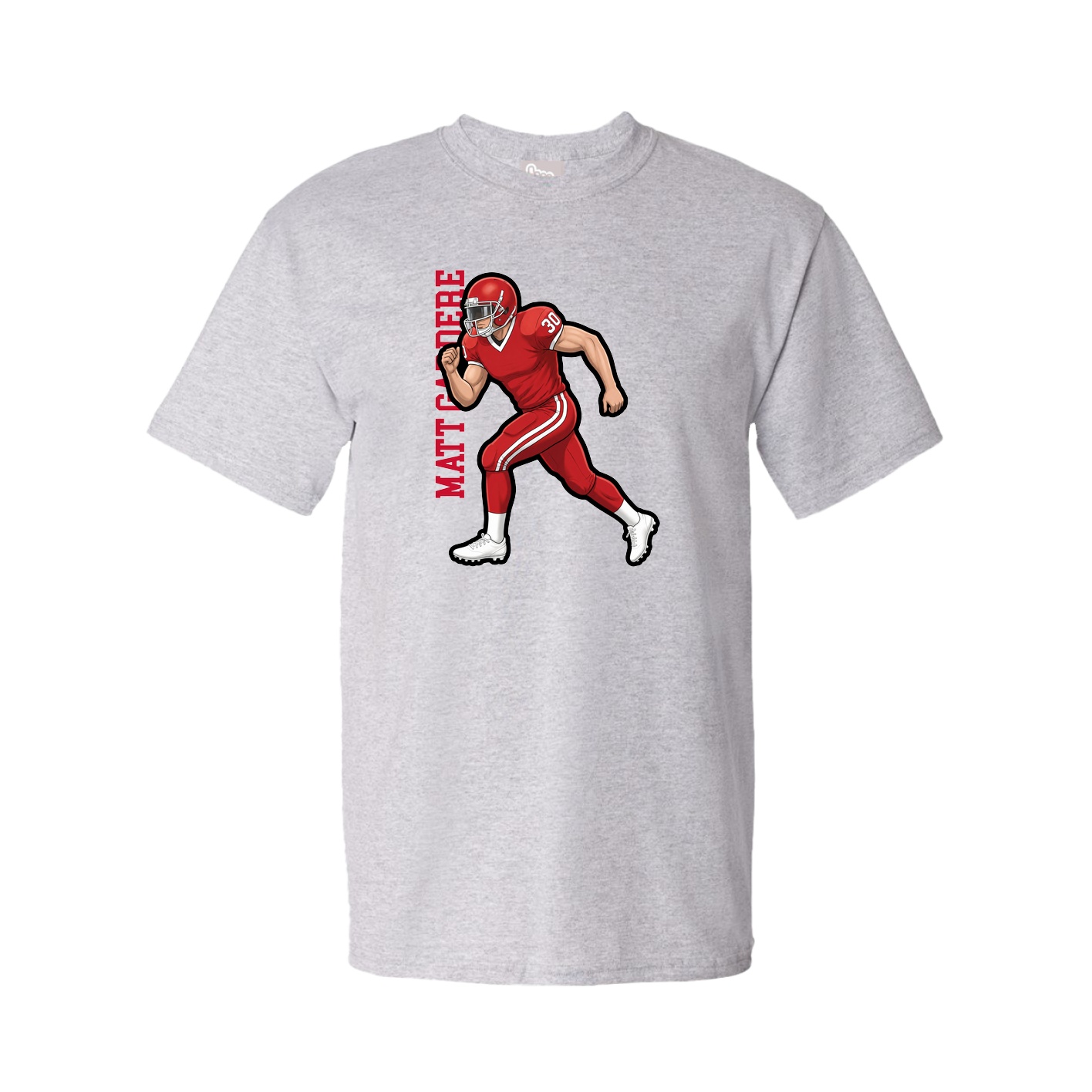 Tee — Name Vertical in Grey