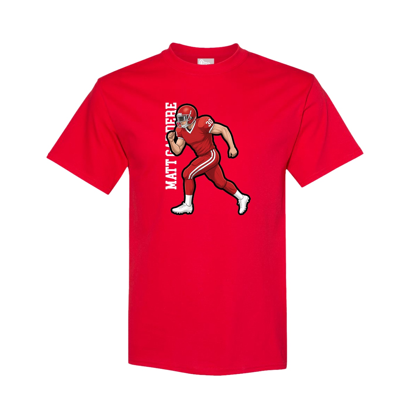 Youth Tee — Name Vertical in Red