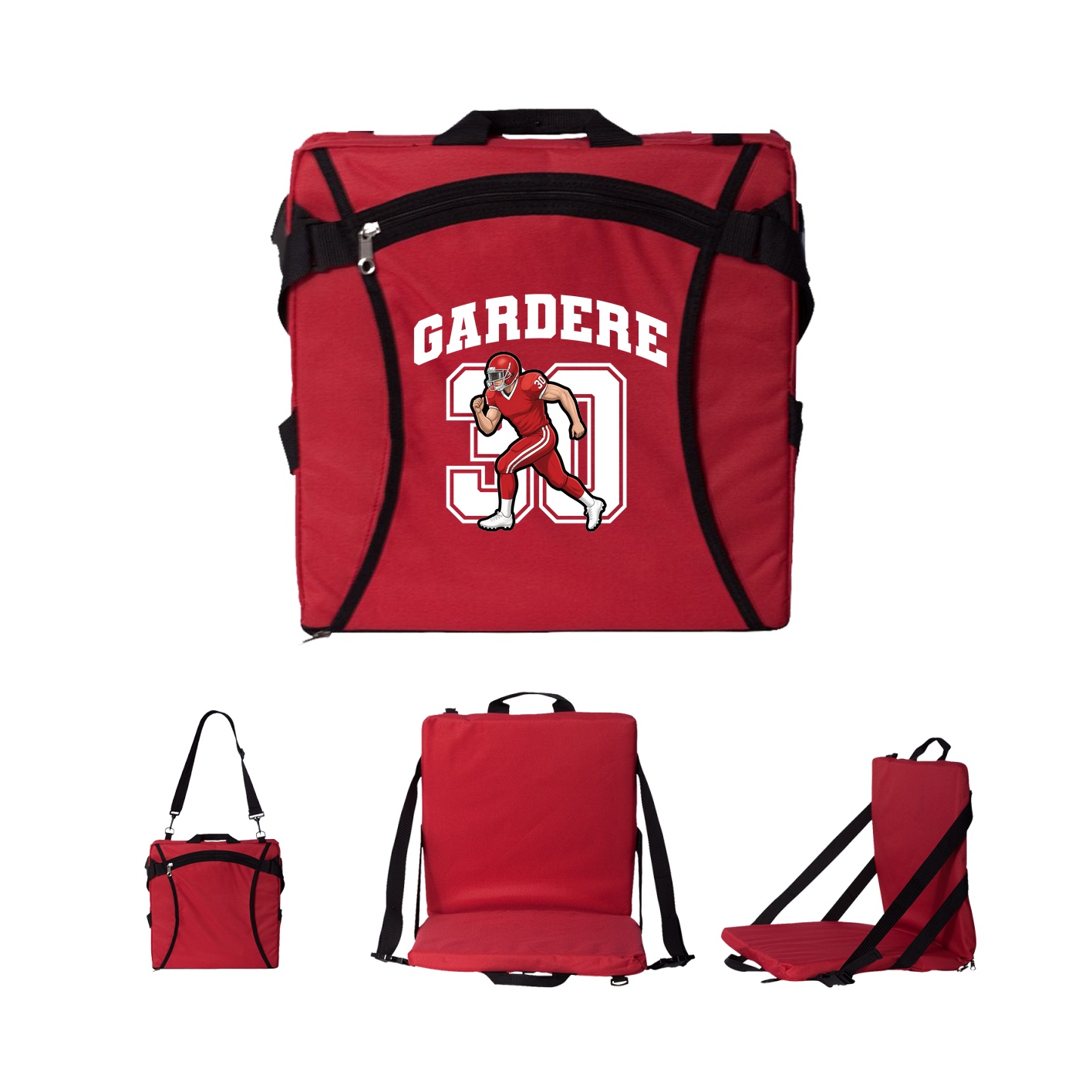 Folding Stadium Seat — Number in Red