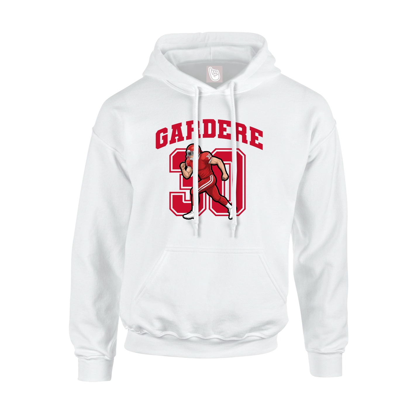 Youth Hoodie — Number in White