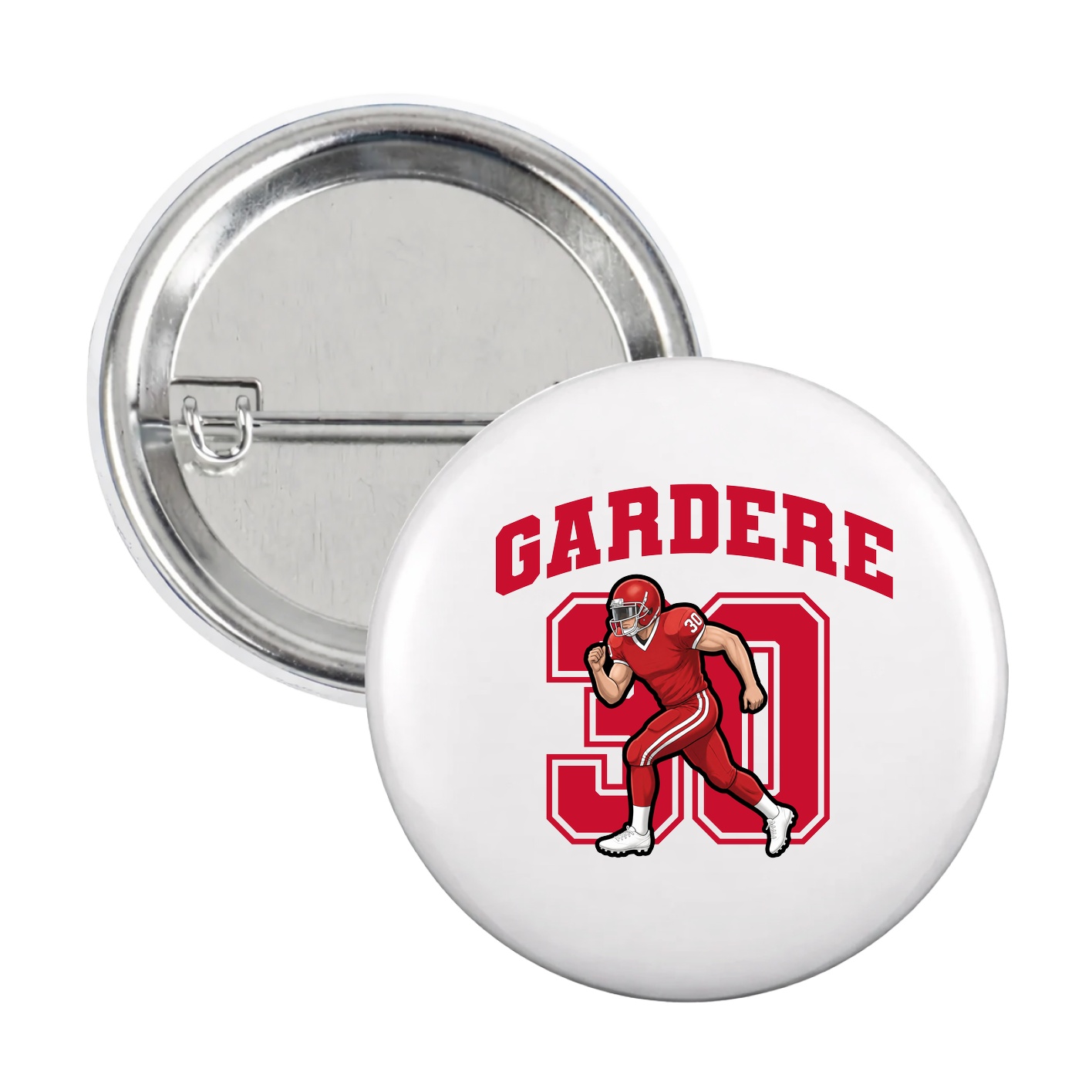 Game Day Button — Number in White