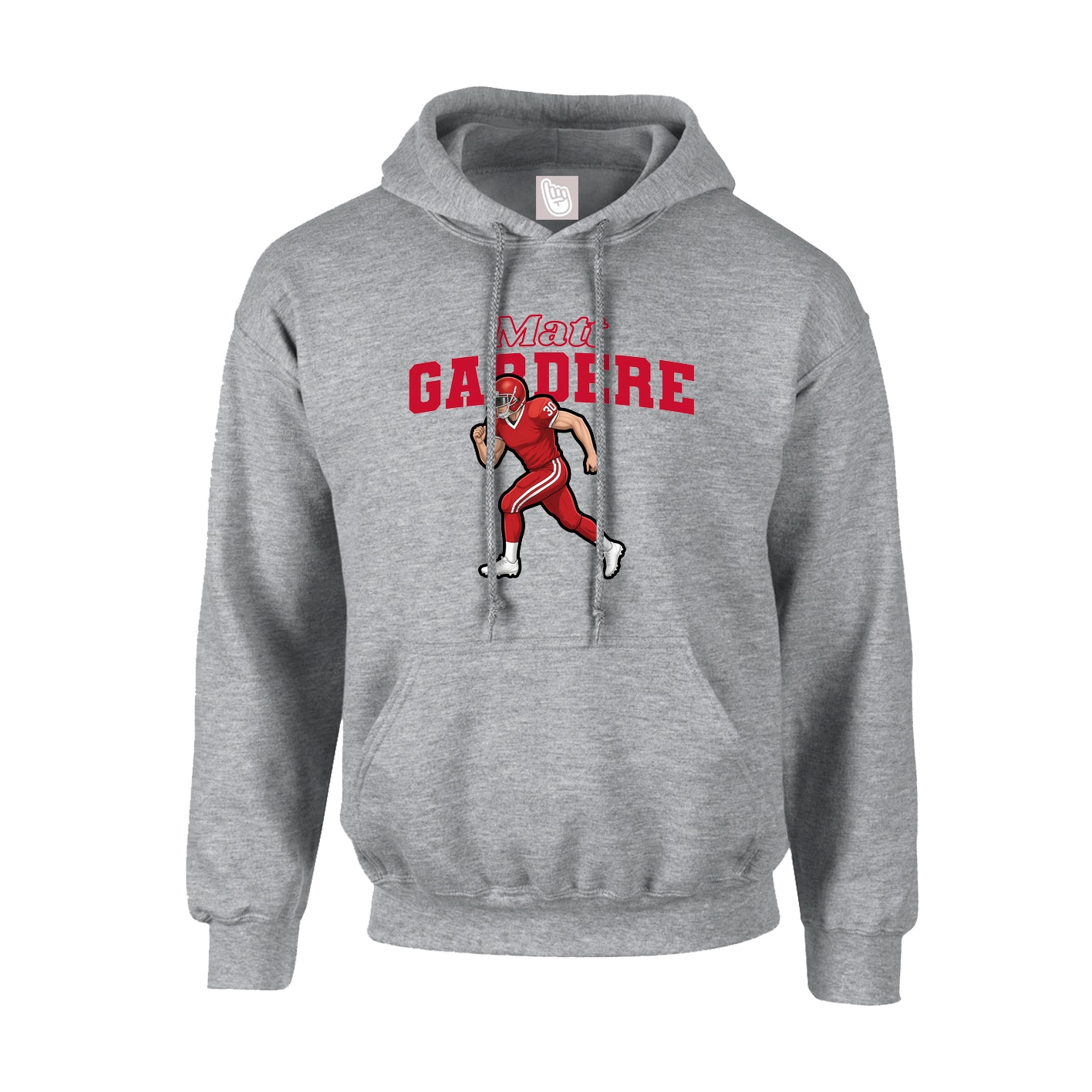 Youth Hoodie — Name Arch in Grey