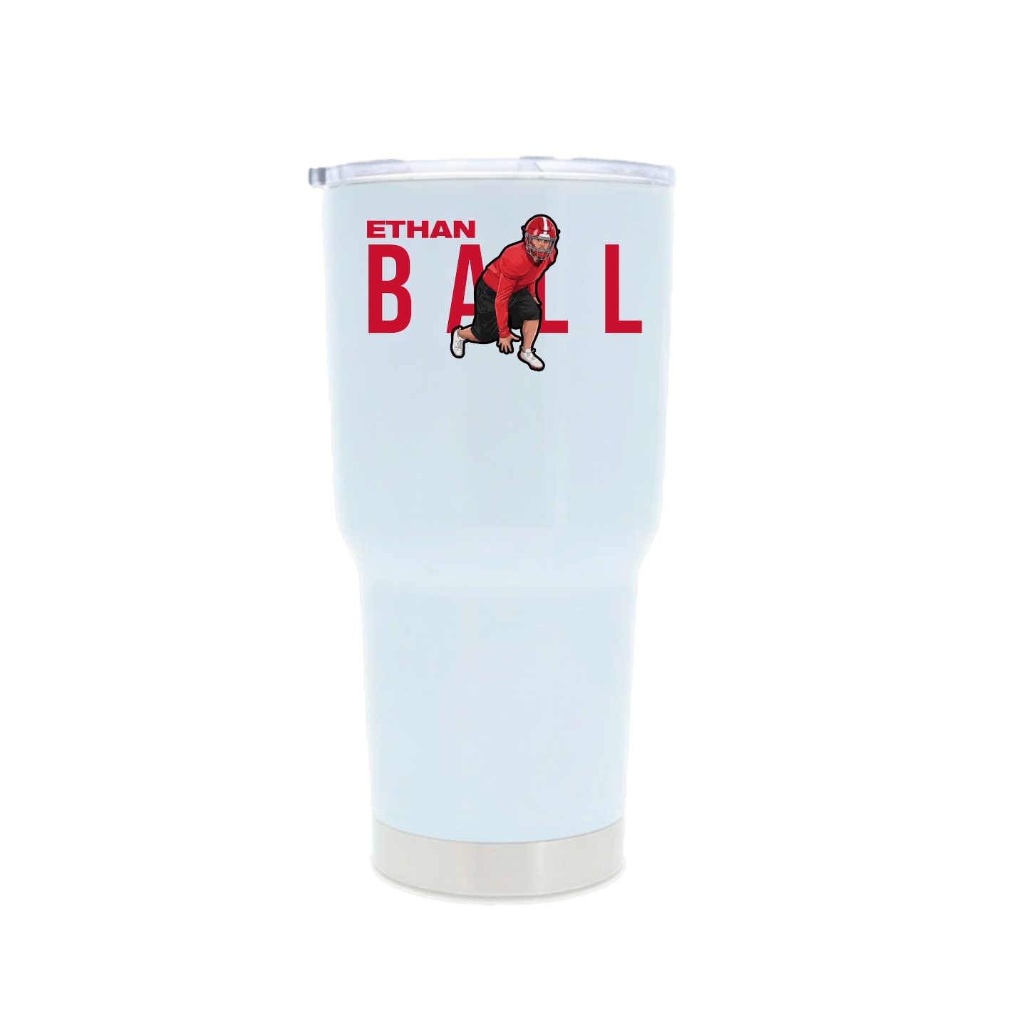 30oz Stainless Steel Tumbler — Player Name in White