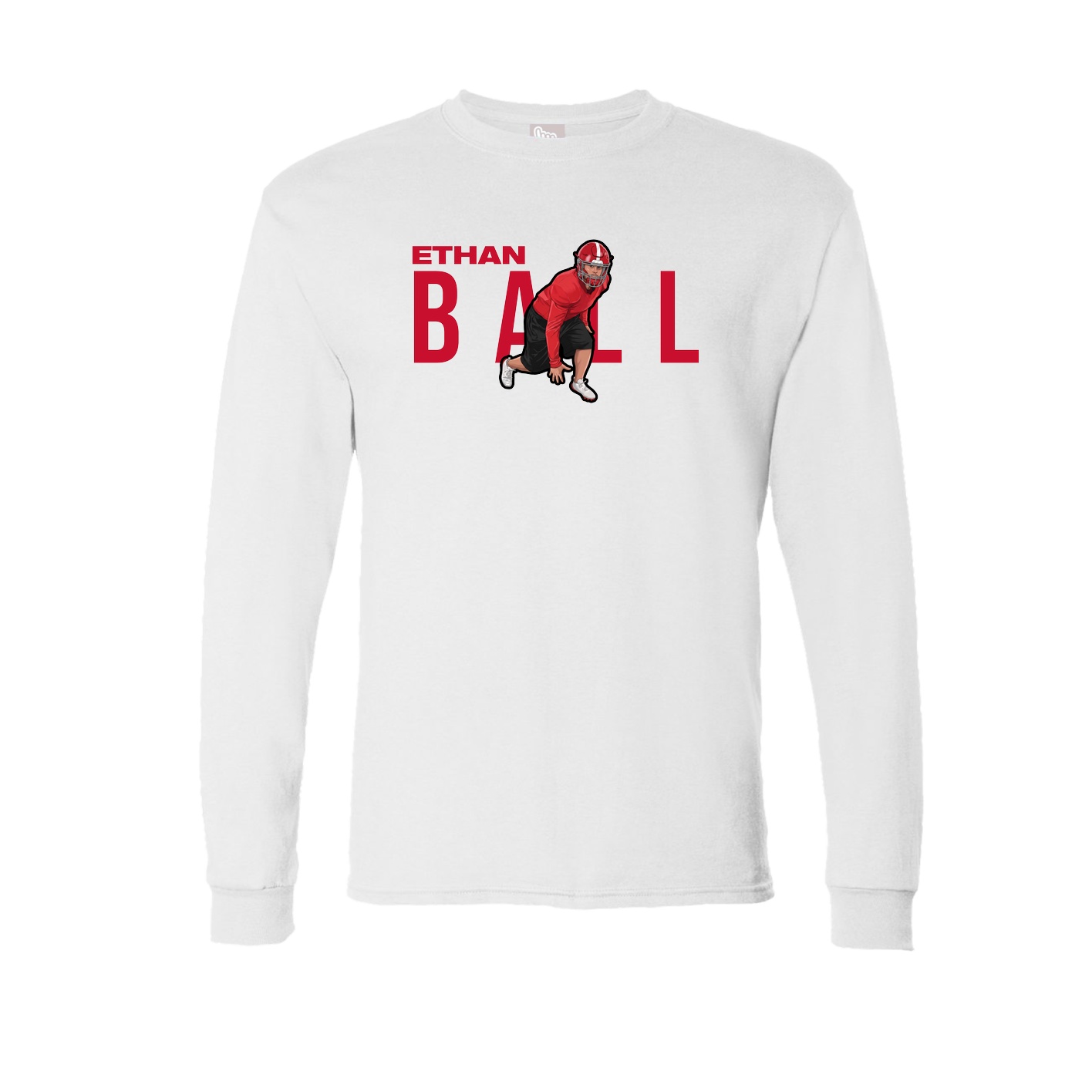 Long Sleeve Tee — Player Name in White