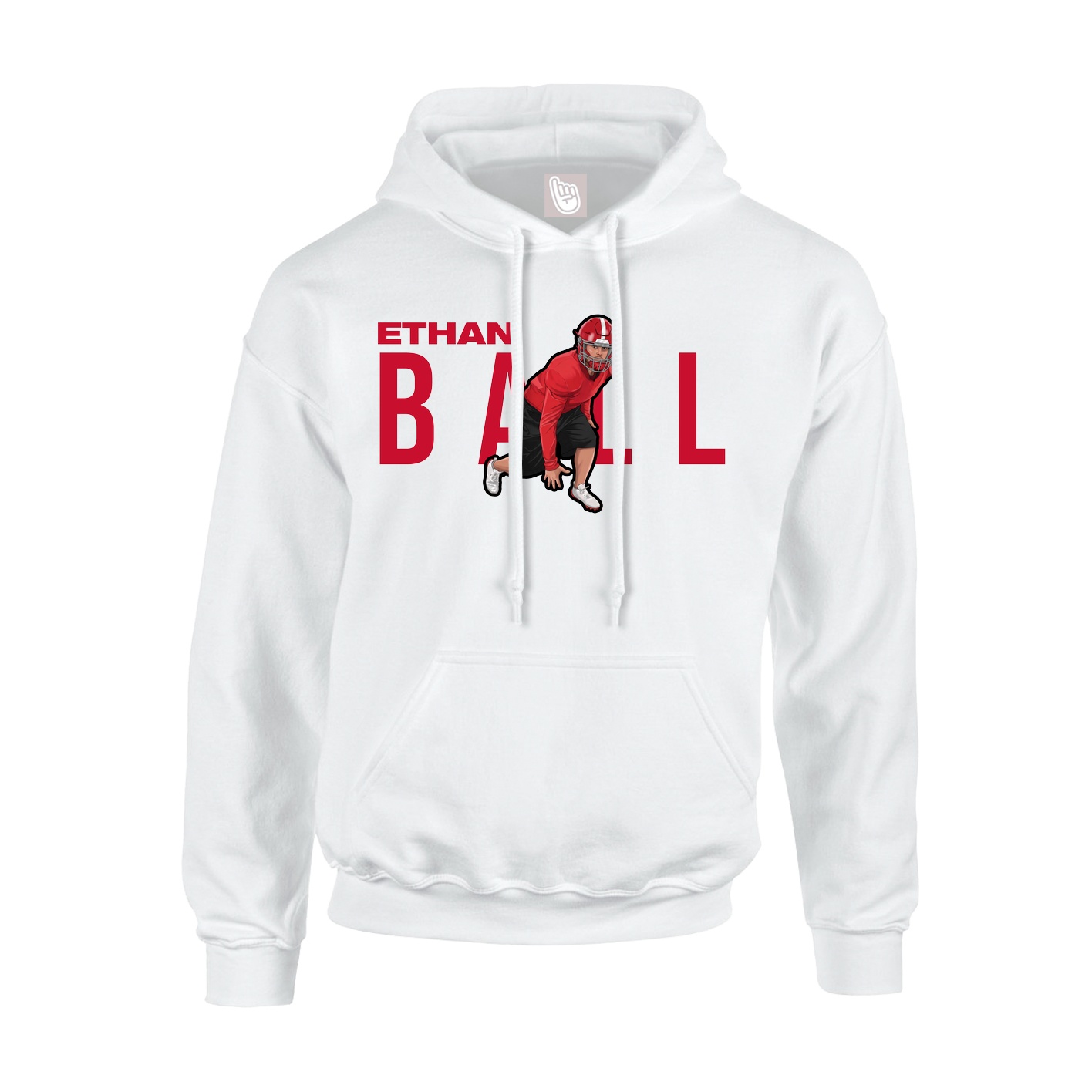 Youth Hoodie — Player Name in White