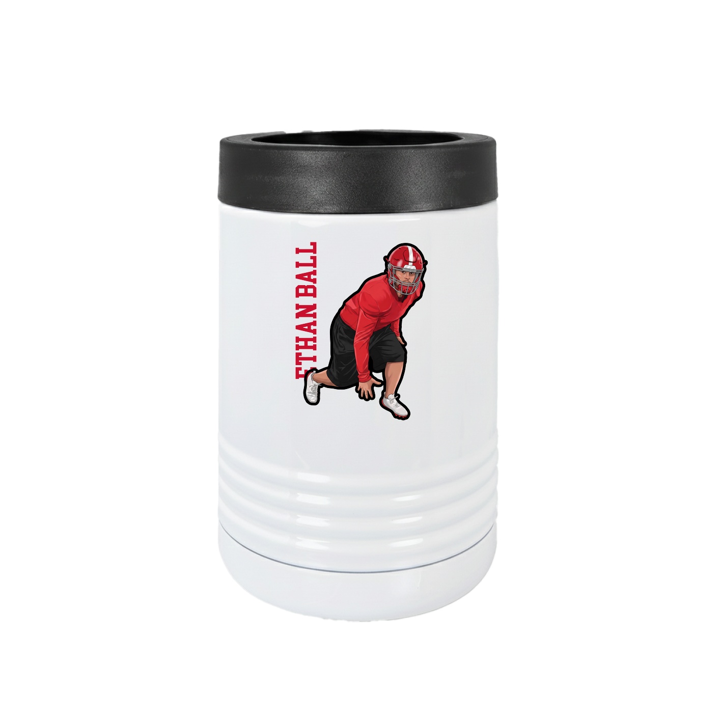 Beverage Holder — Name Vertical in White