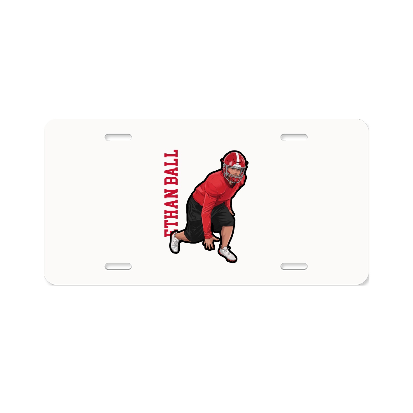 License Plate — Name Vertical in Classic