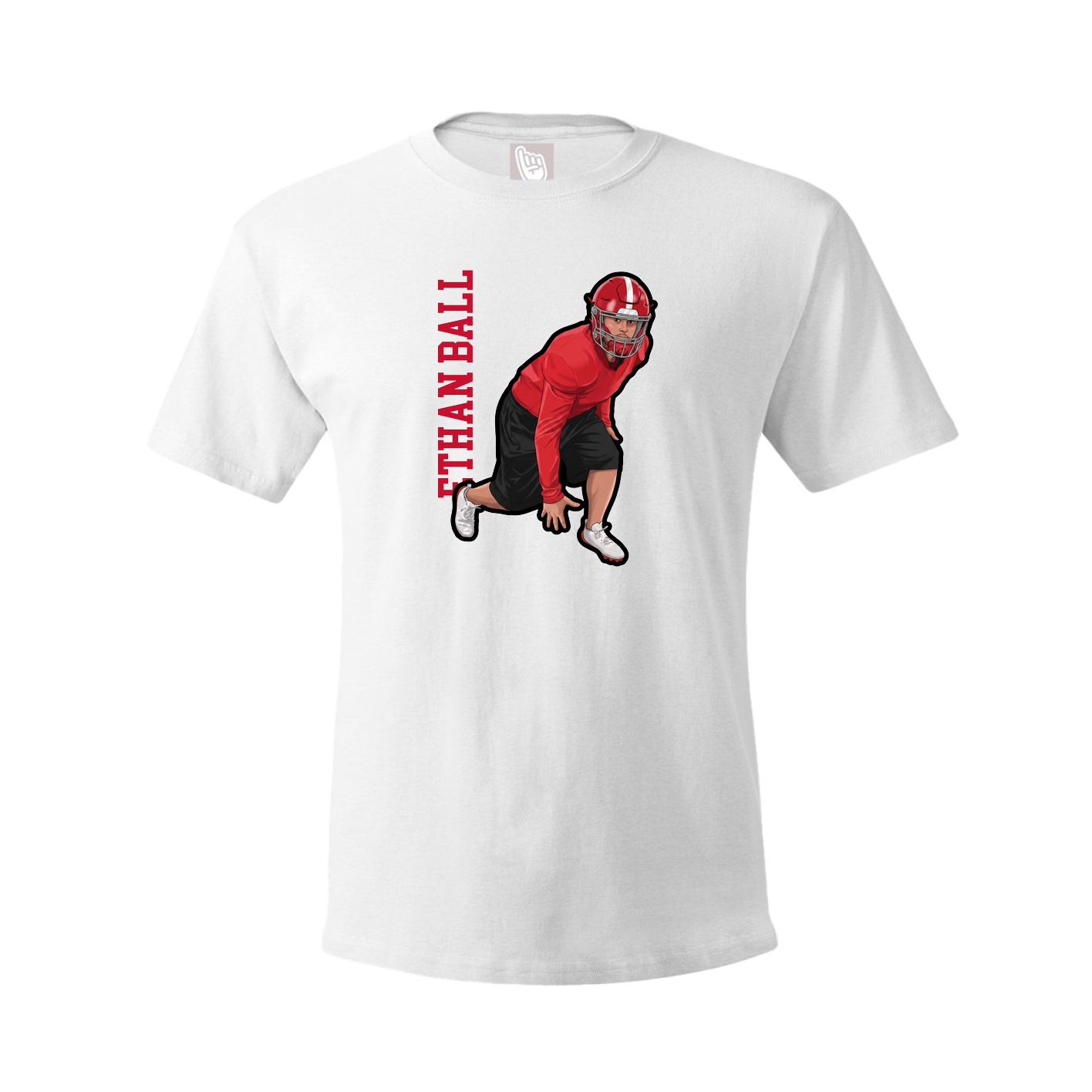 Tee — Name Vertical in White