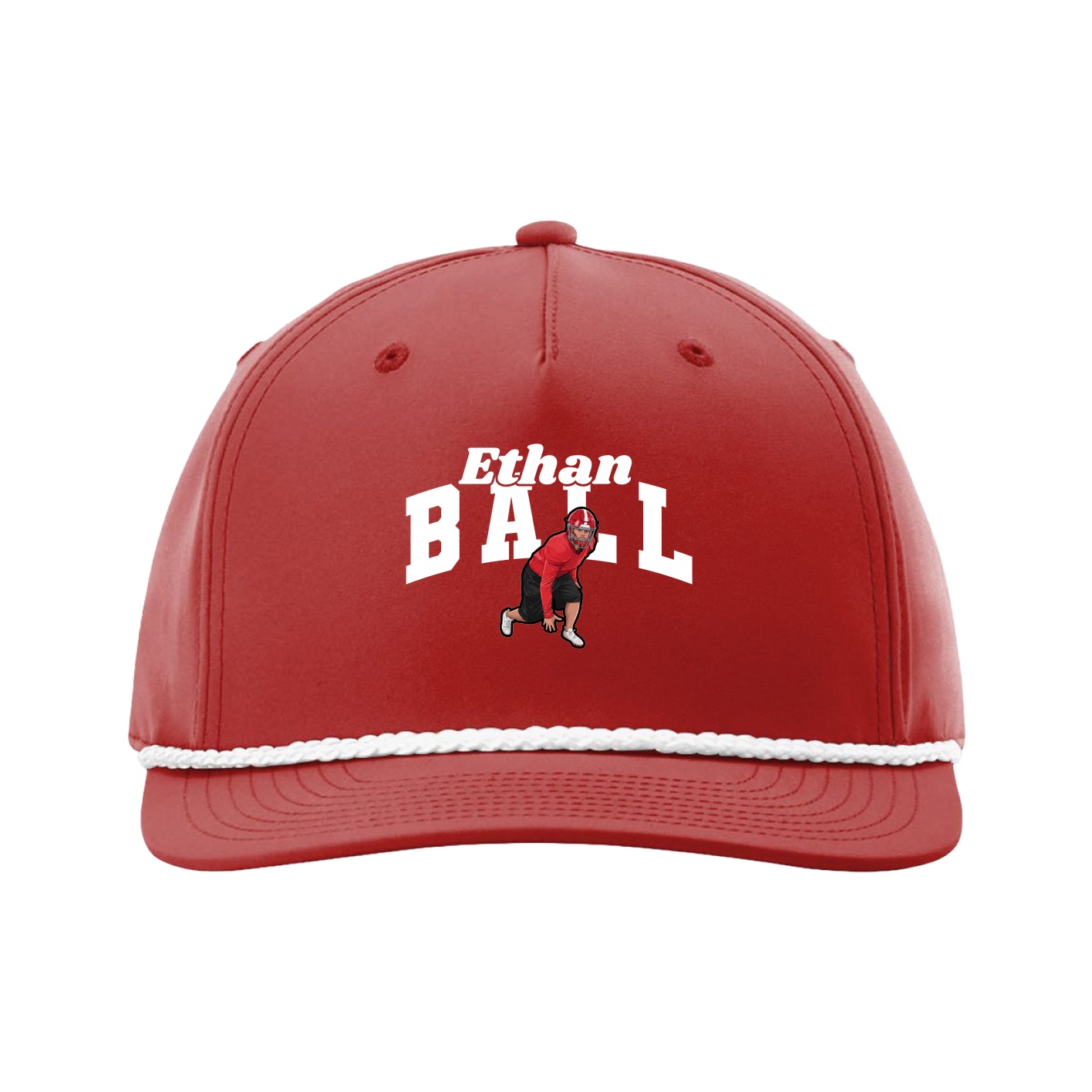 Five-Panel Classic Rope Cap — Signature Arch in Red