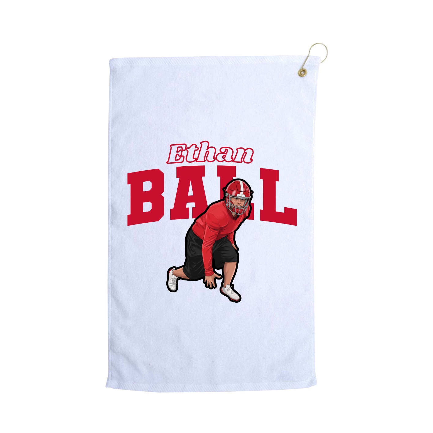 Golf Towel — Name Arch in White