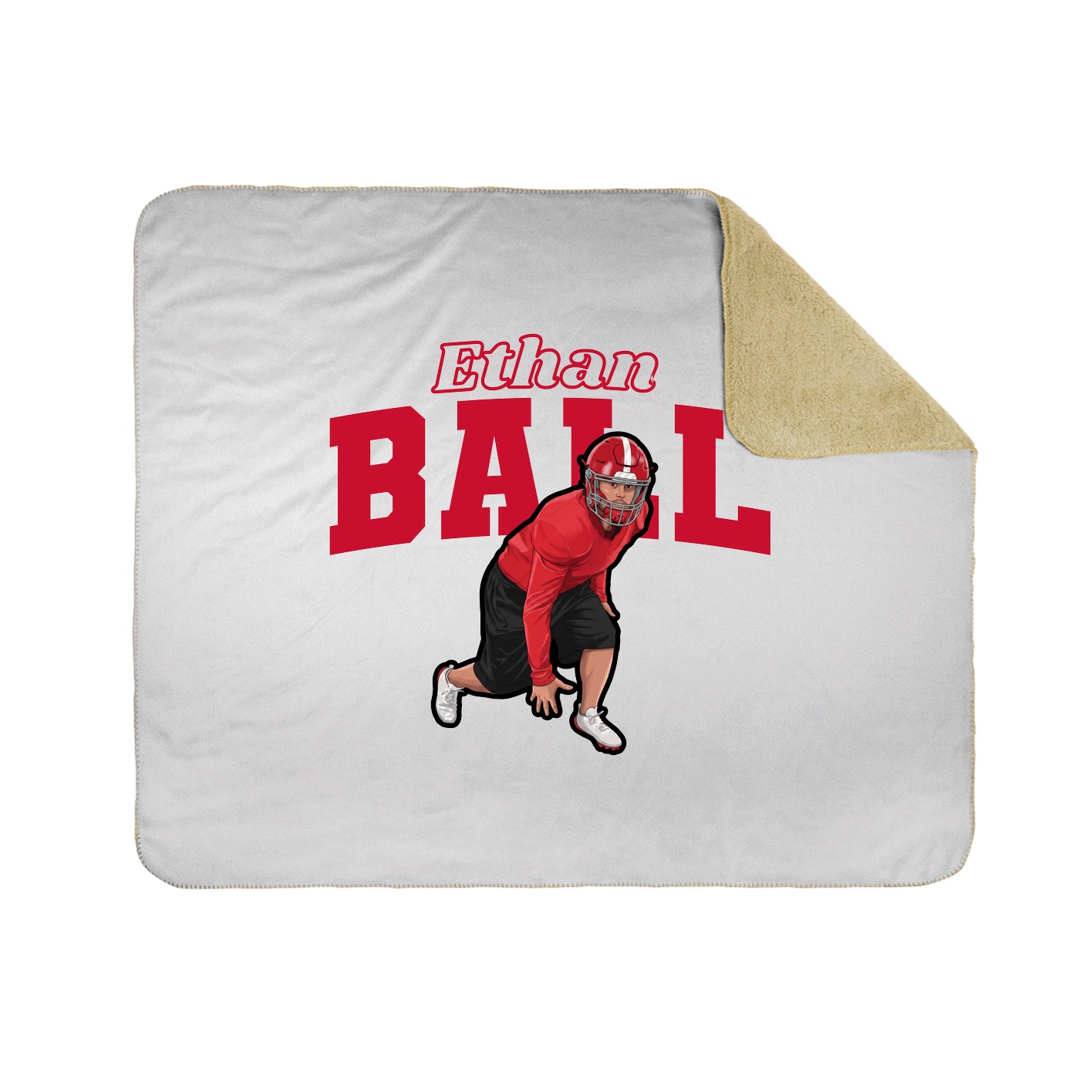 Throw Blanket — Name Arch in White