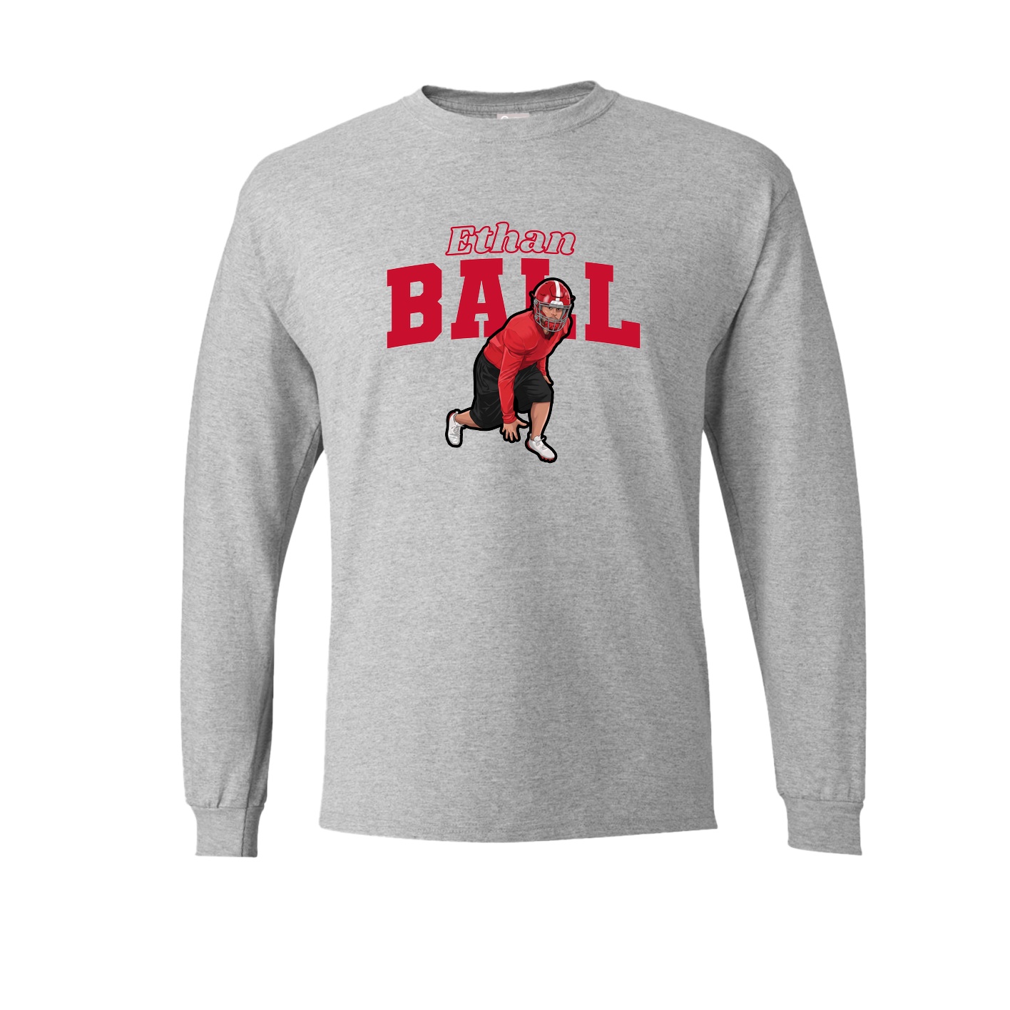 Long Sleeve Tee — Name Arch in Grey