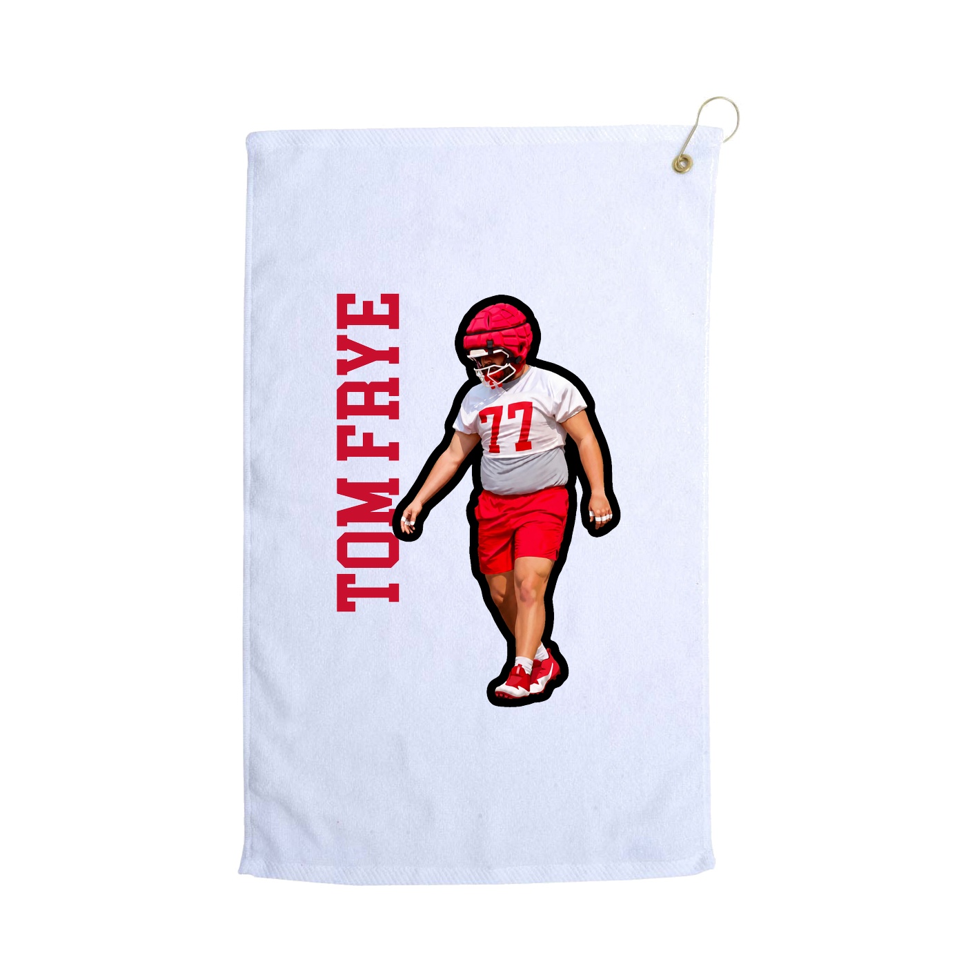Golf Towel — Name Vertical in White