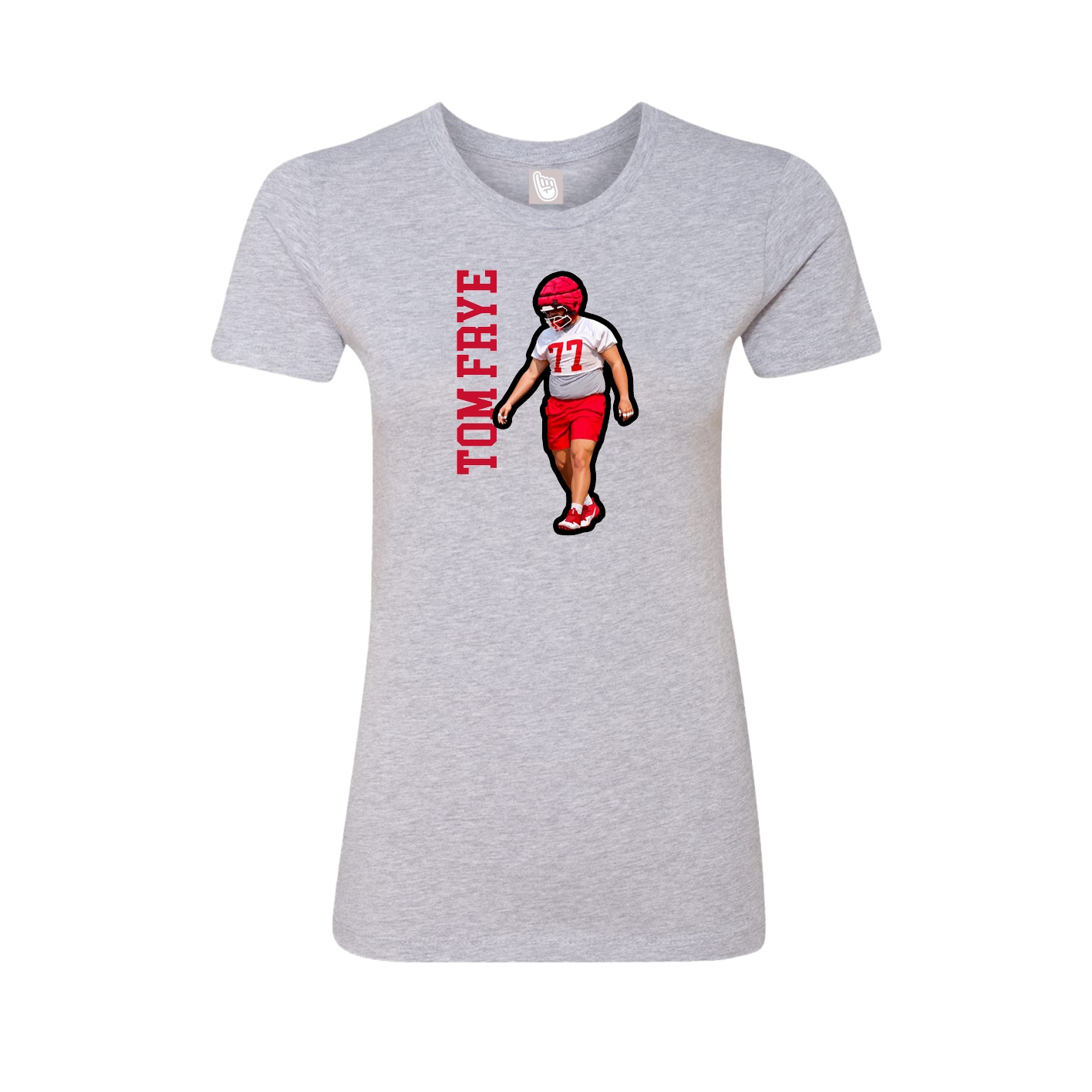 Fitted Women's Tee — Name Vertical in Grey