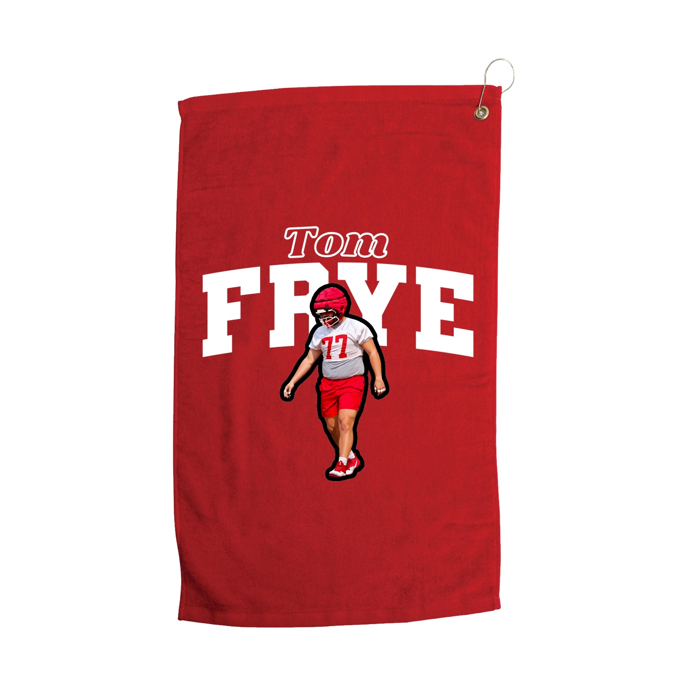 Golf Towel — Name Arch in Red