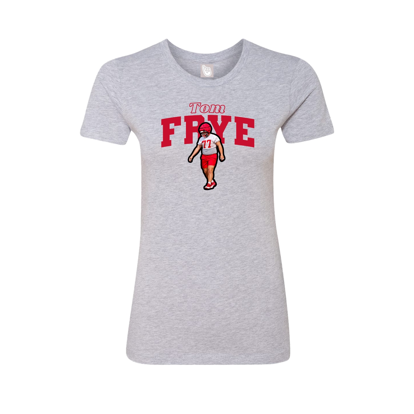 Fitted Women's Tee — Name Arch in Grey