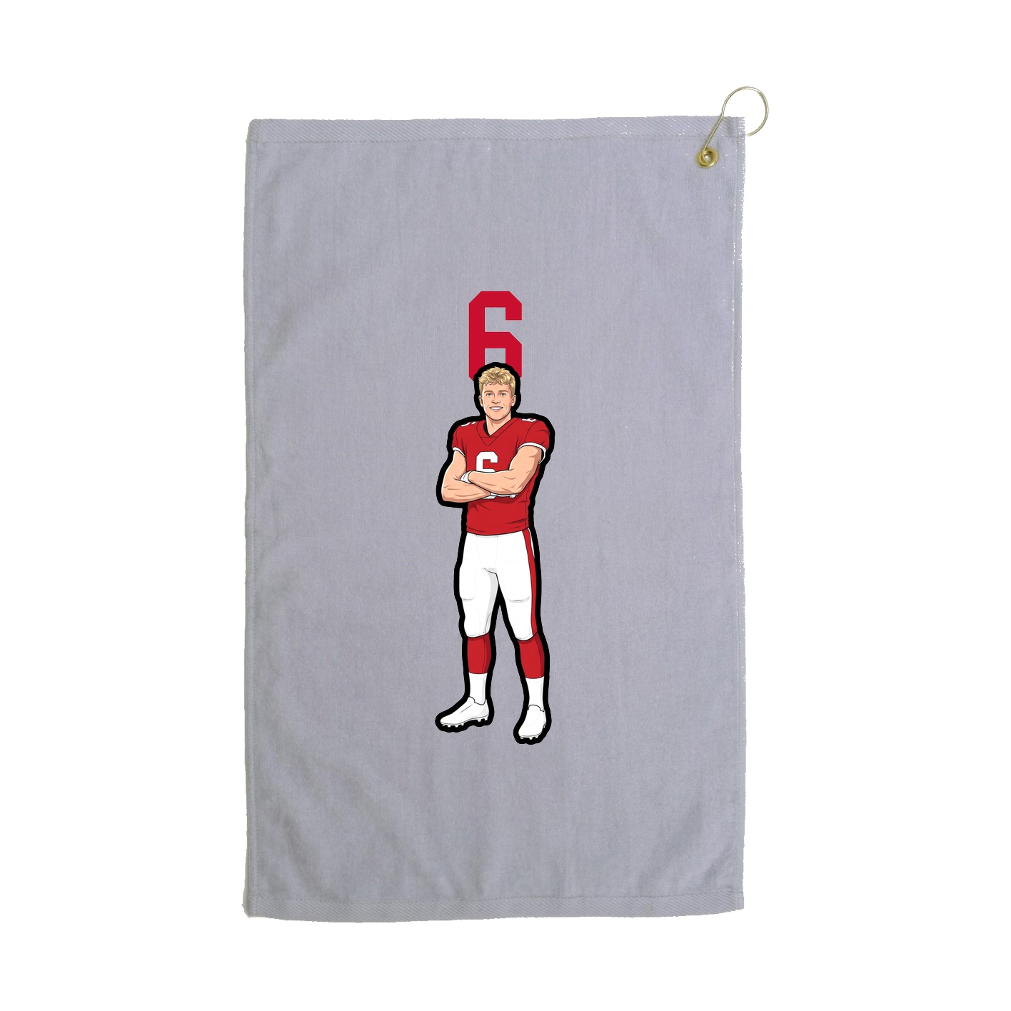 Golf Towel — Number Top in Grey