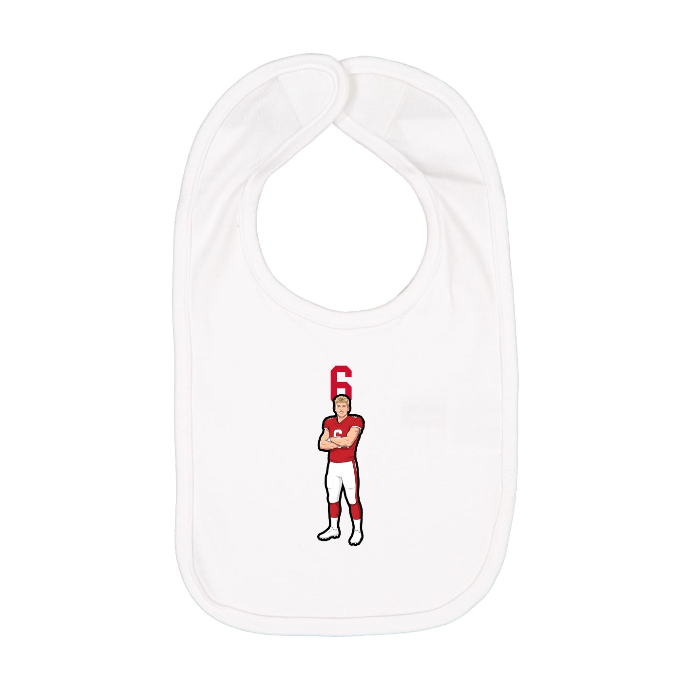 Infant Bib — Number Top in White