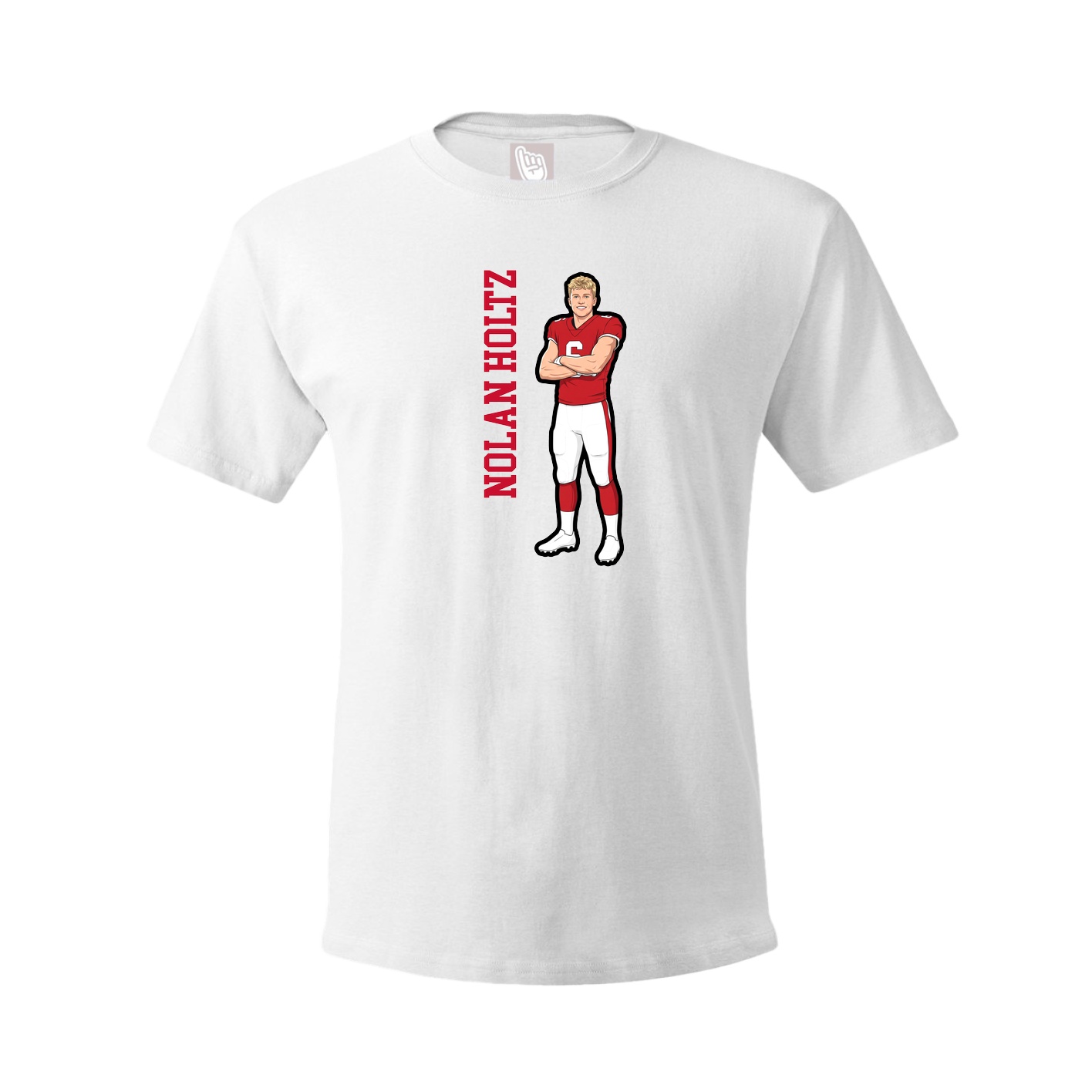 Tee — Name Vertical in White