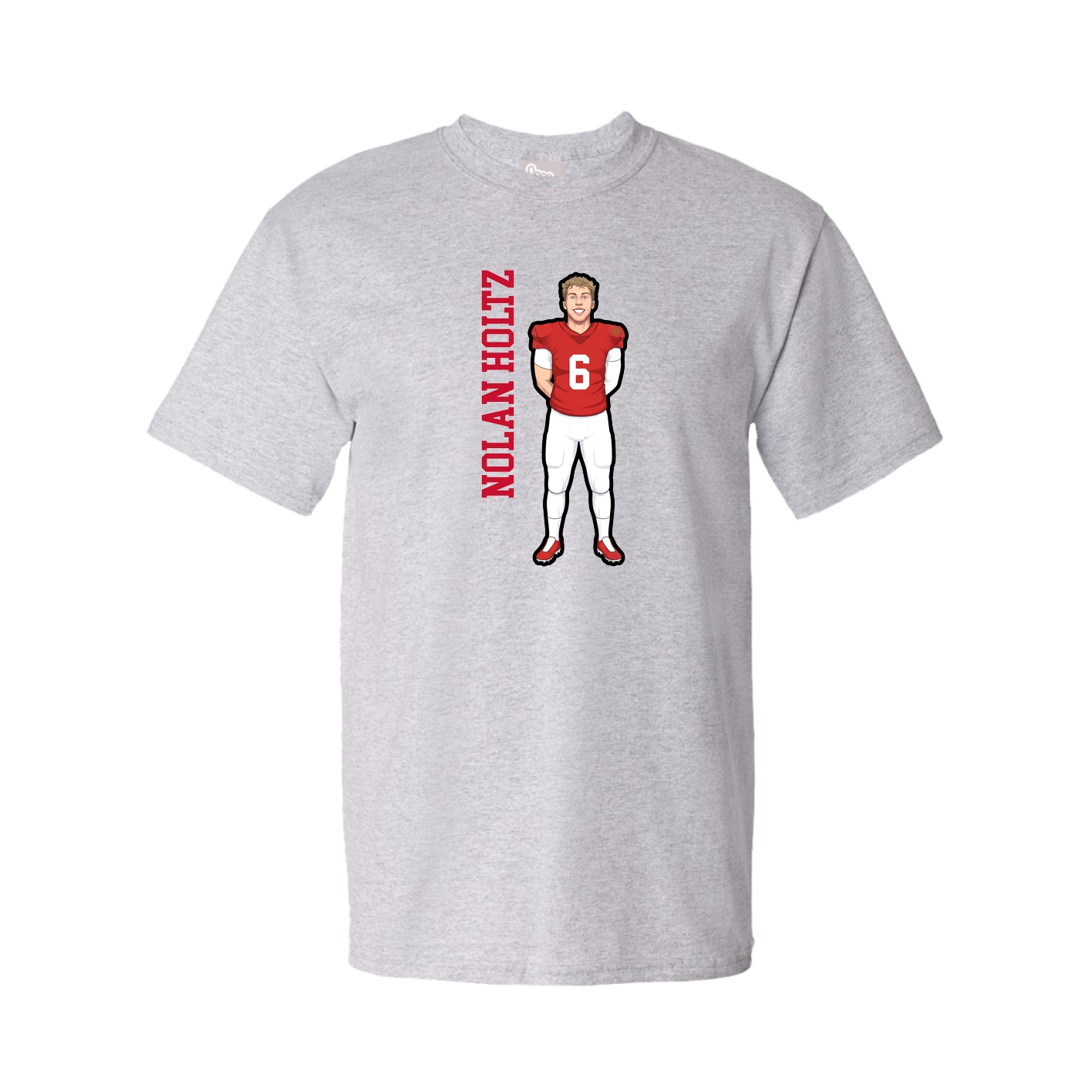 Tee — Name Vertical in Grey