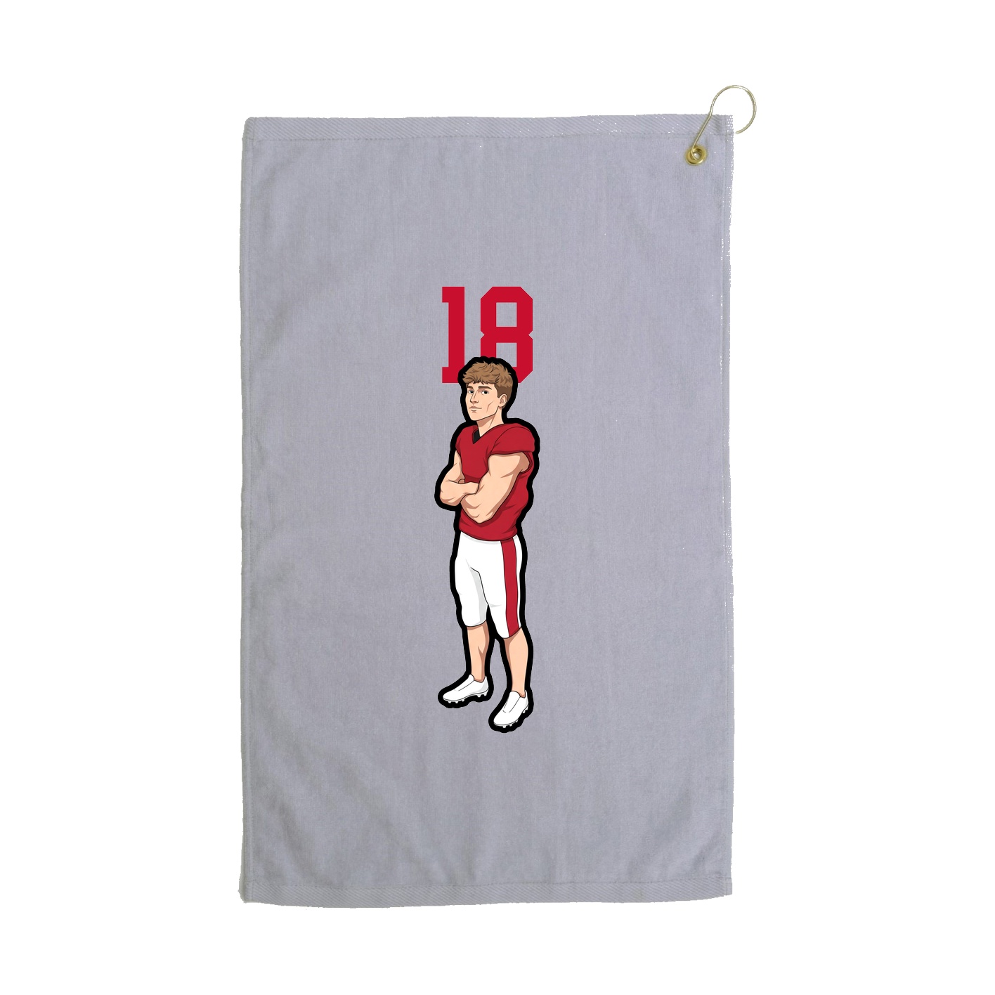 Golf Towel — Number Top in Grey