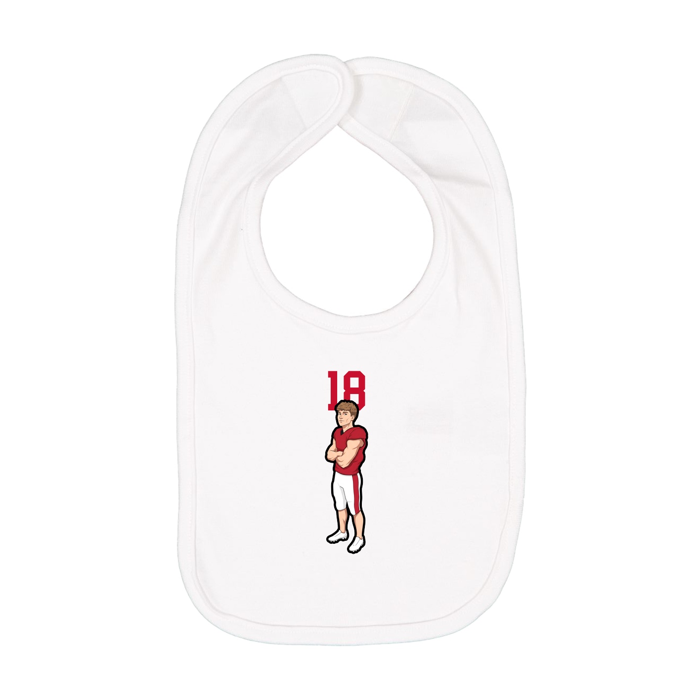 Infant Bib — Number Top in White