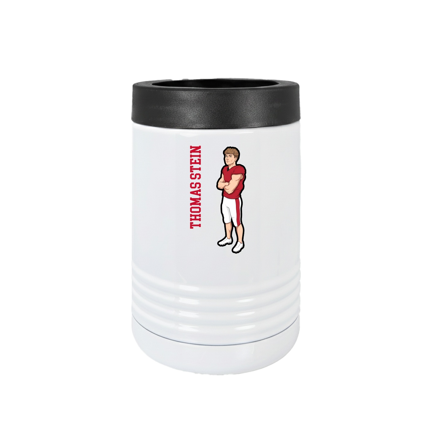 Beverage Holder — Name Vertical in White
