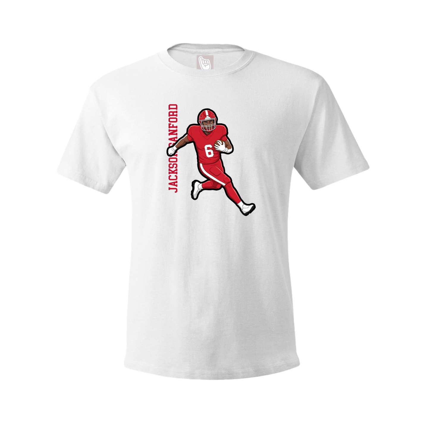 Tee — Name Vertical in White