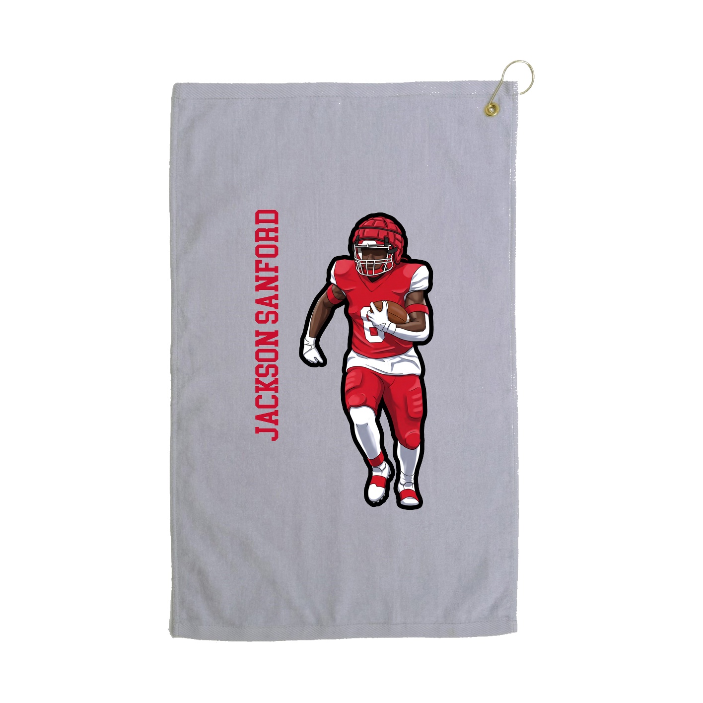 Golf Towel — Name Vertical in Grey