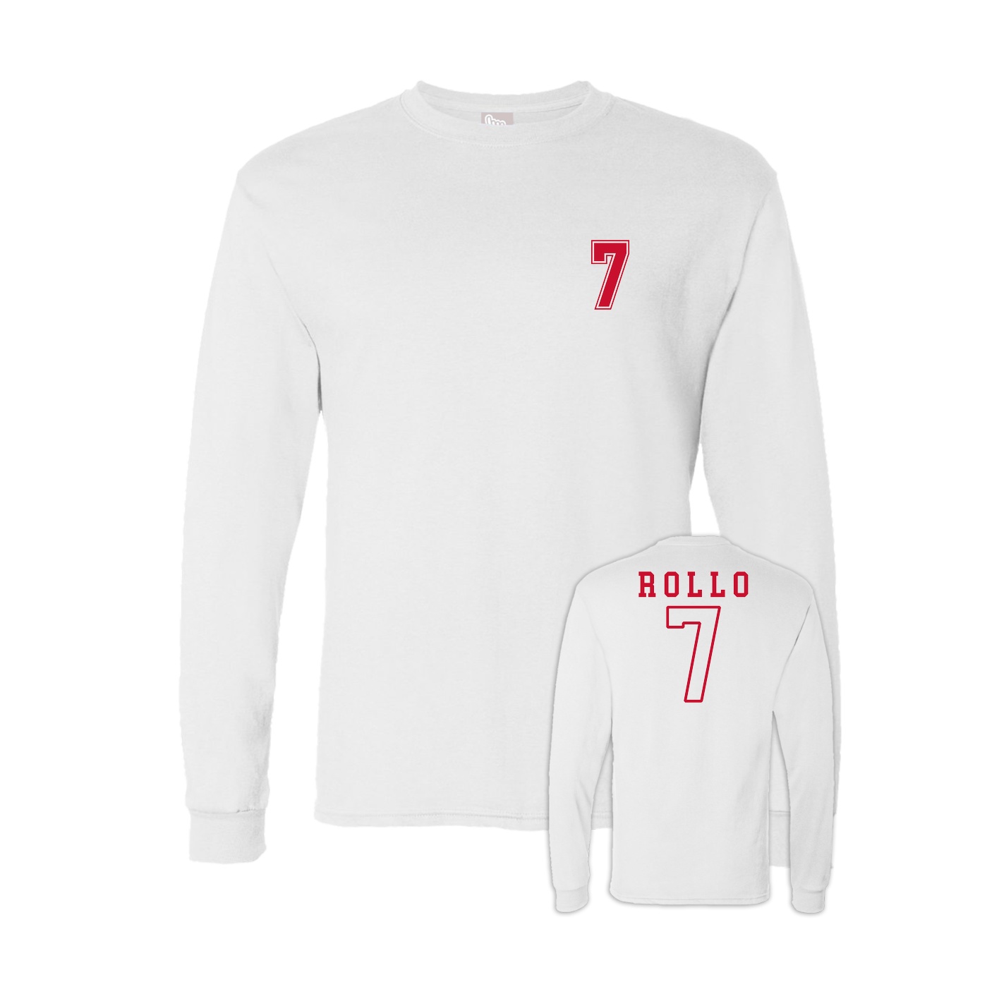 Long Sleeve Tee — Chest Back in White
