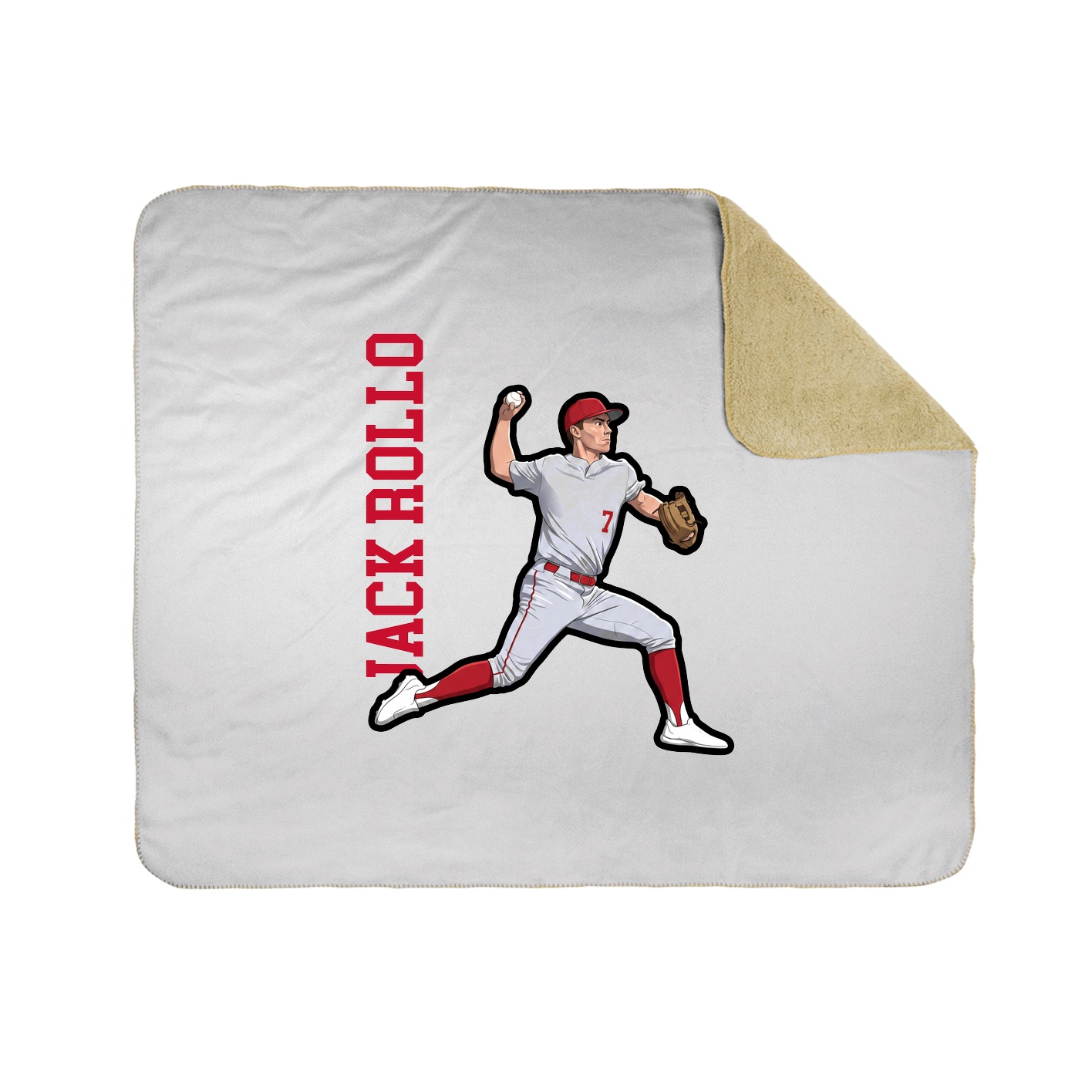 Throw Blanket — Name Vertical in White