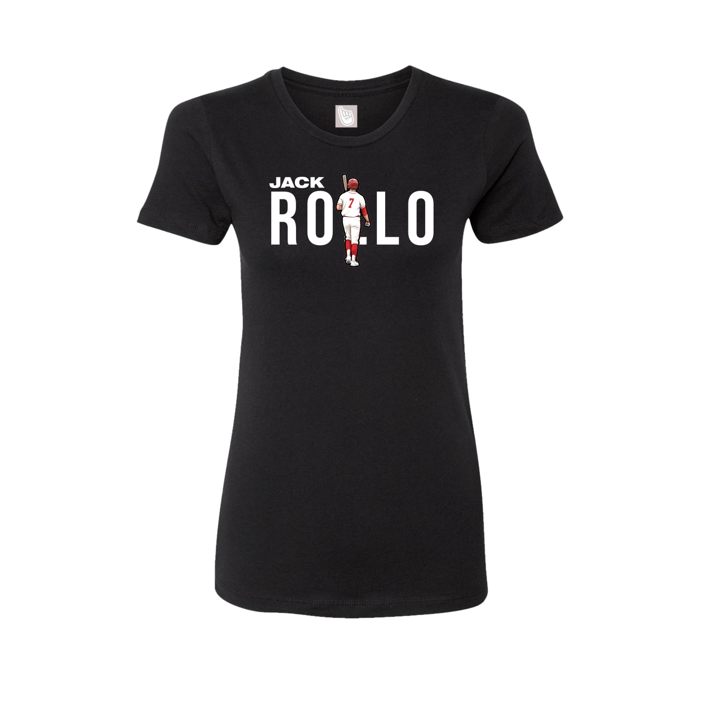 Fitted Women's Tee — Player Name in Black