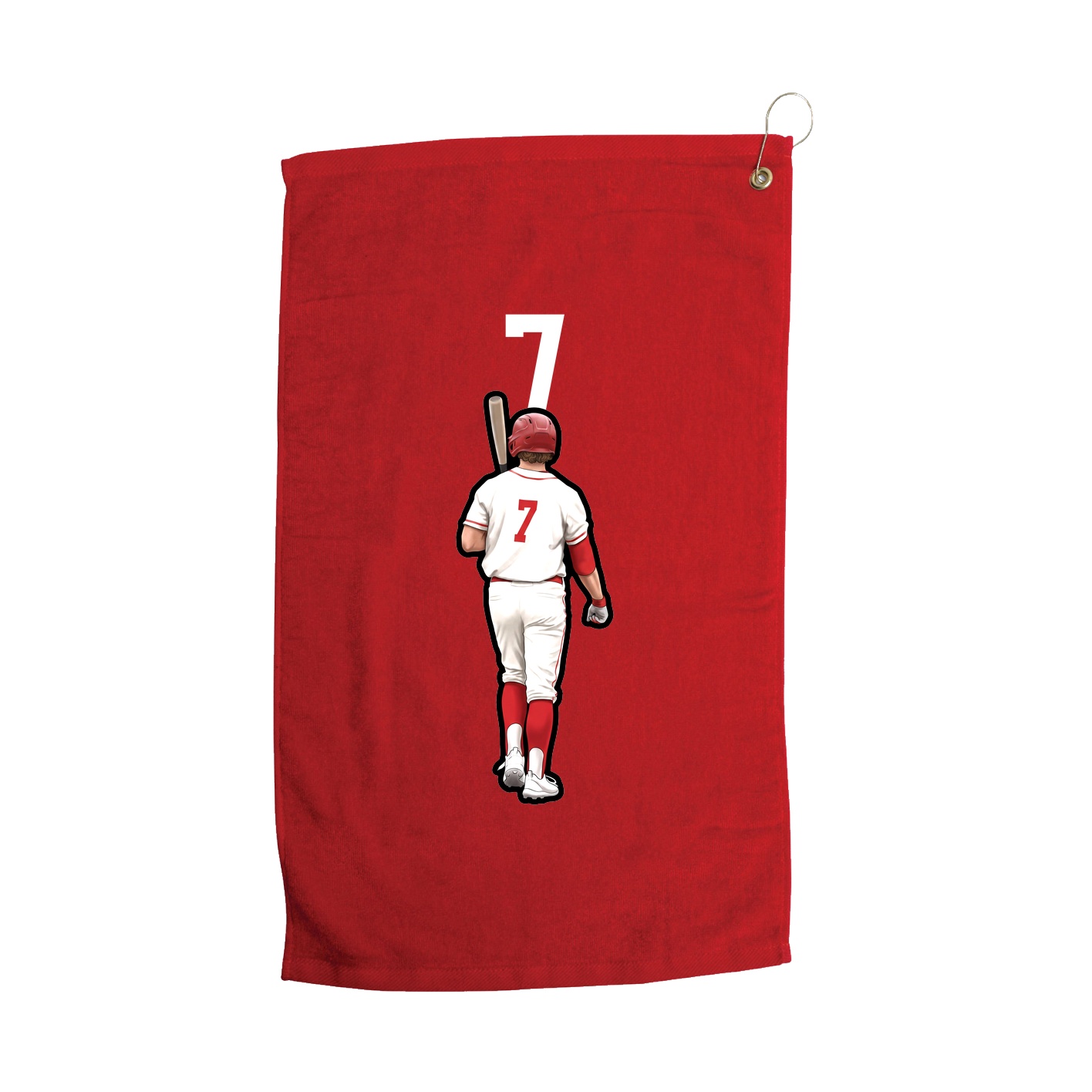 Golf Towel — Number Top in Red