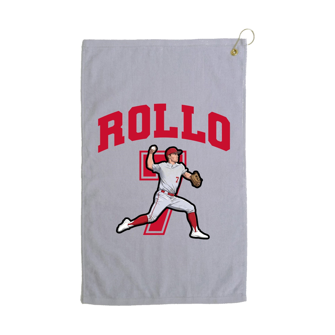 Golf Towel — Number in Grey