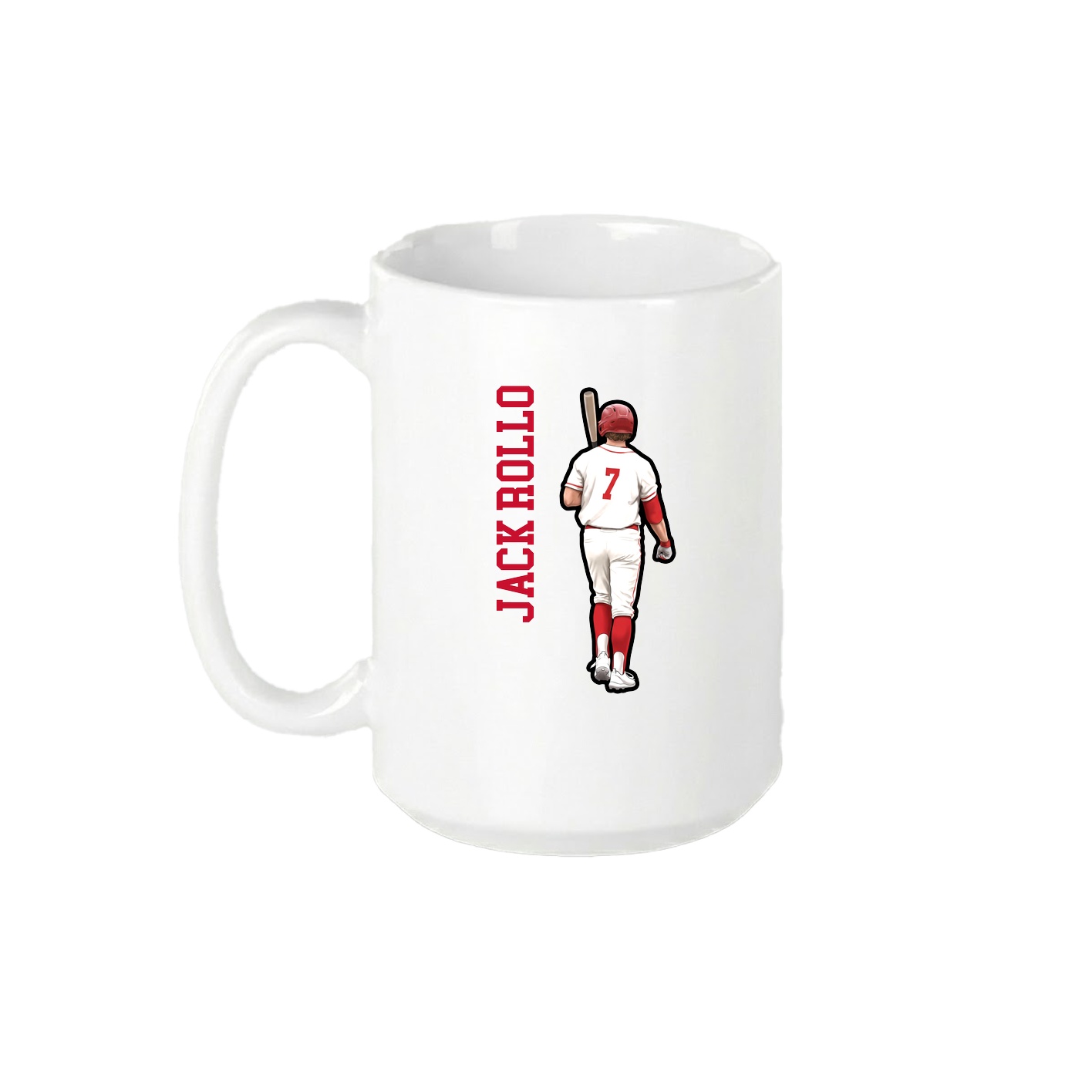 15oz Coffee Mug — Name Vertical in White