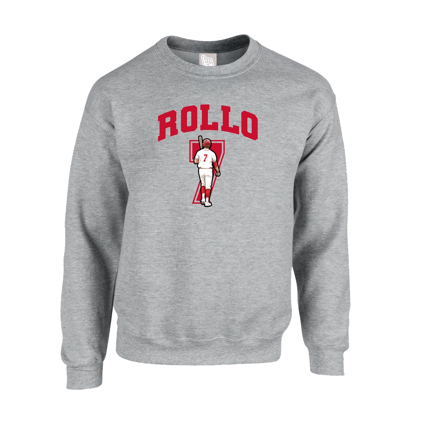 Fleece Crew — Number in Grey