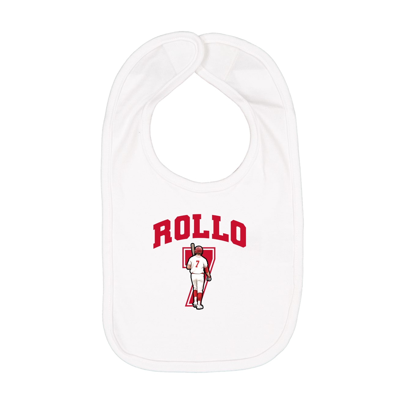 Infant Bib — Number in White