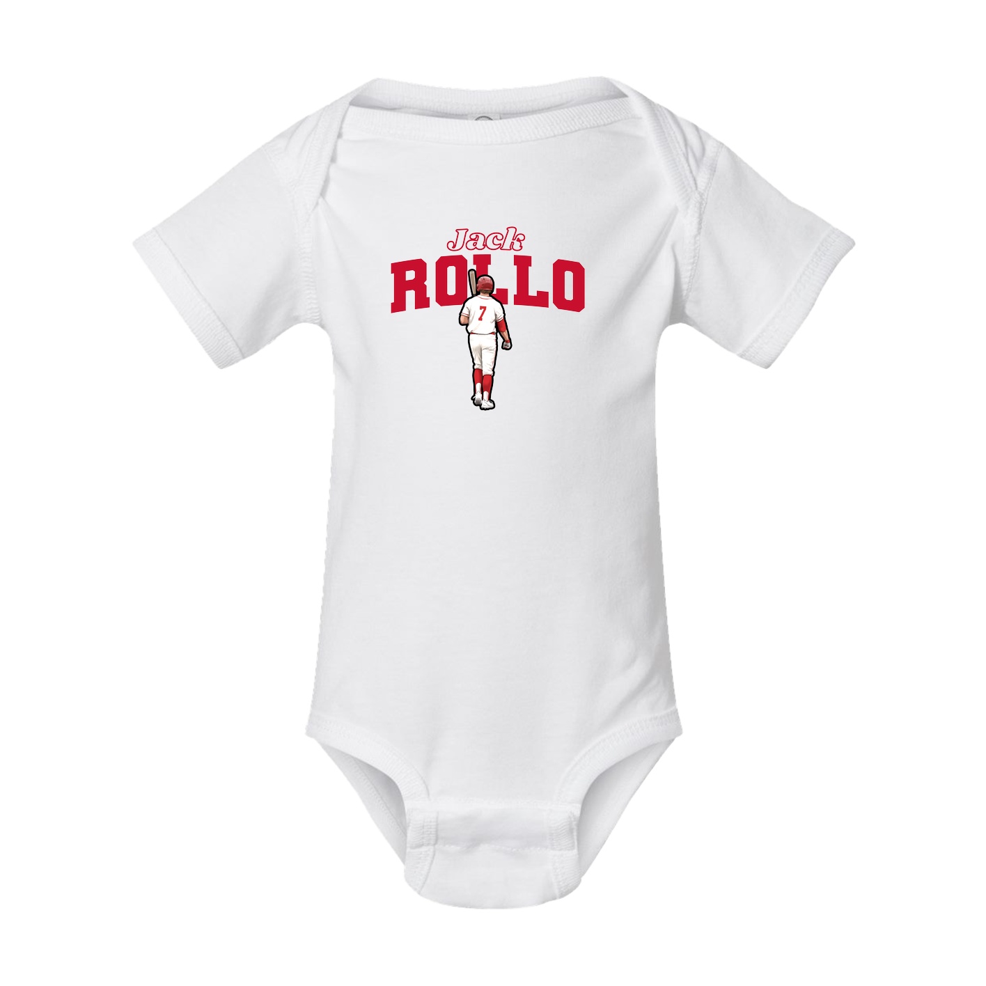Baby Onesie — Name Arch in White
