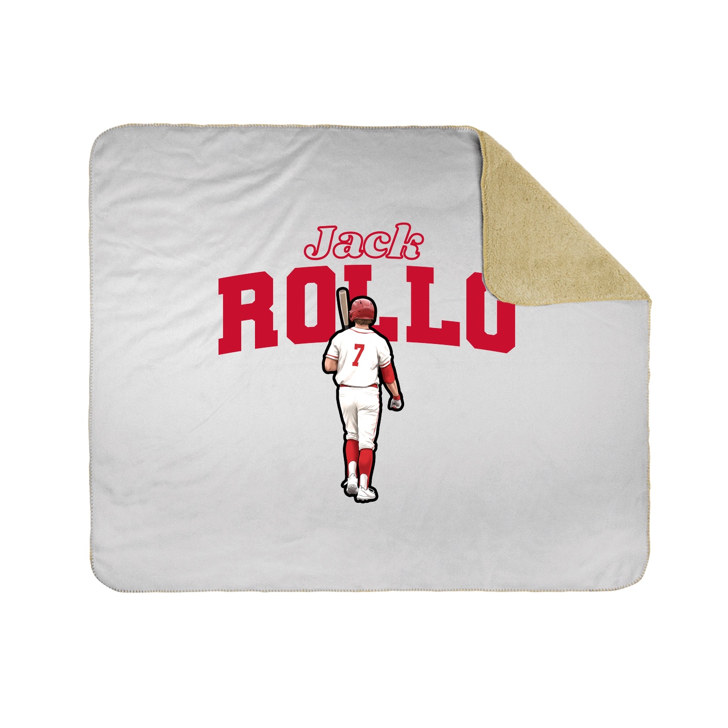 Throw Blanket — Name Arch in White