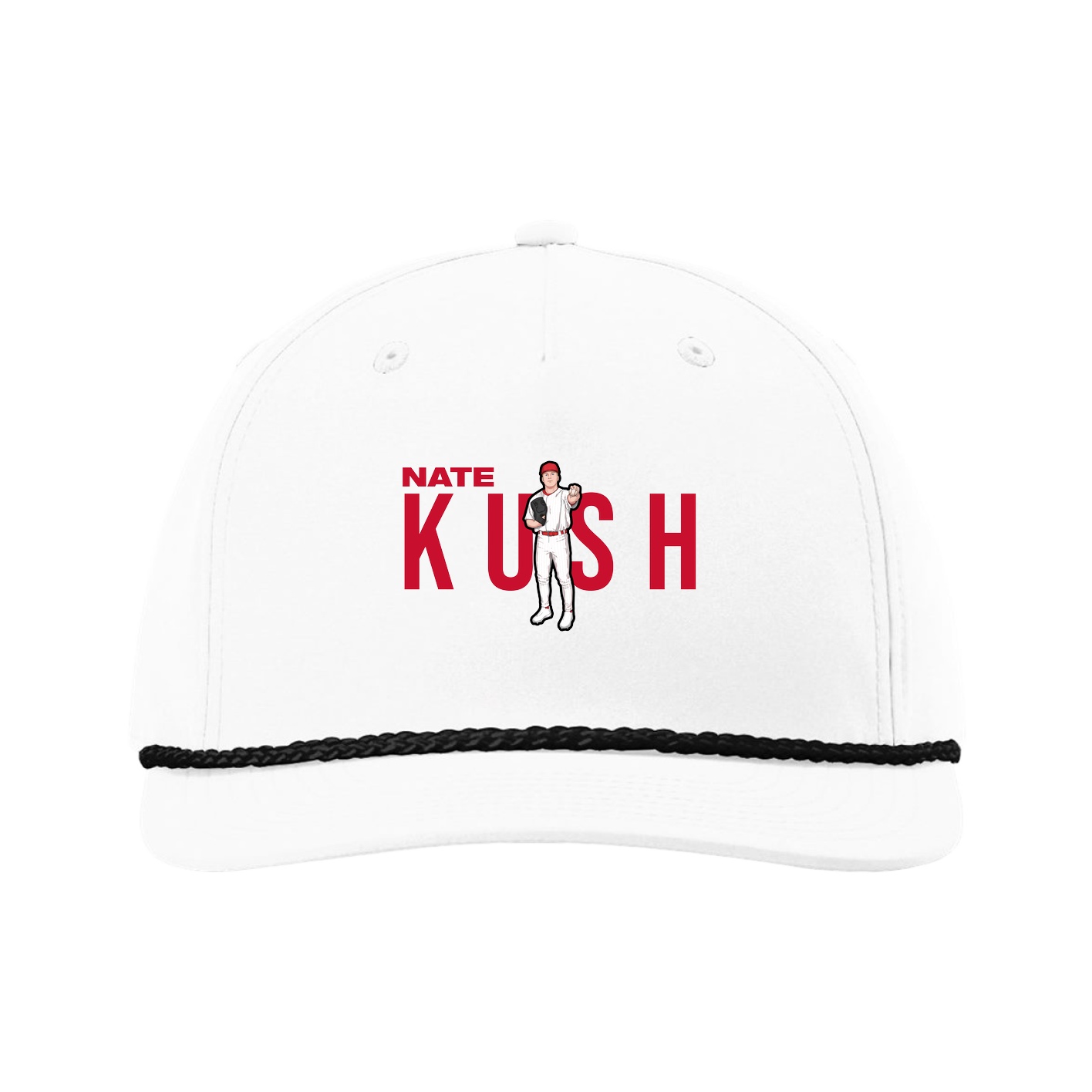Five-Panel Classic Rope Cap — Player Name in White