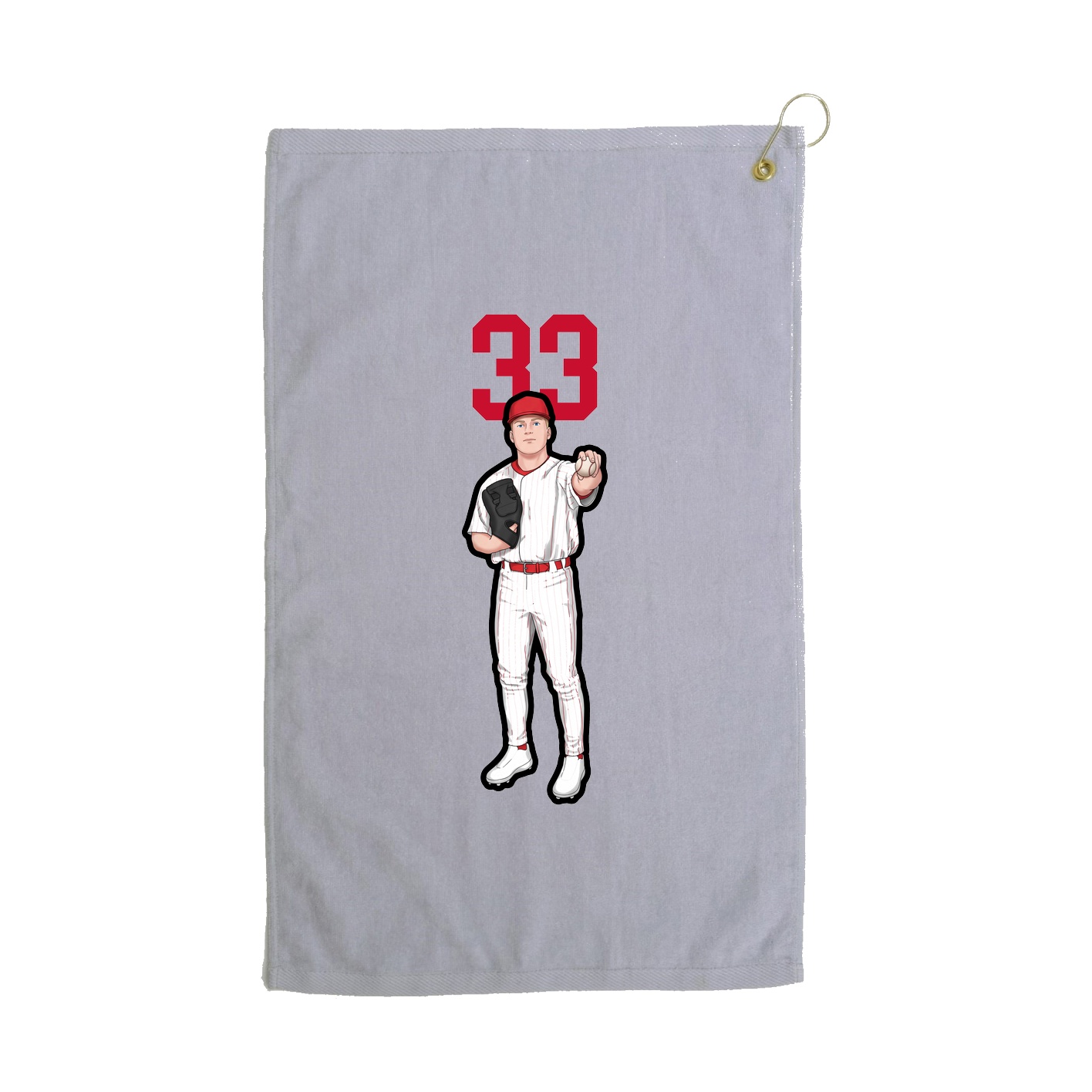 Golf Towel — Number Top in Grey