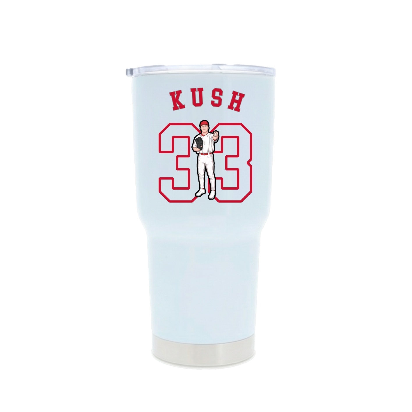 30oz Stainless Steel Tumbler — Shirsey Arch in White