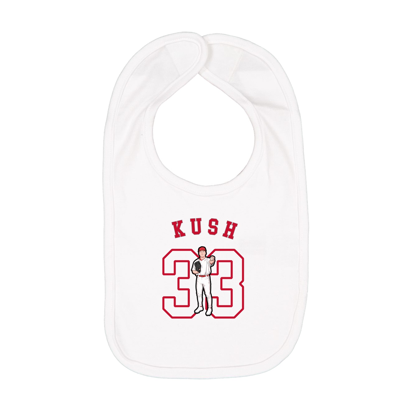 Infant Bib — Shirsey Arch in White